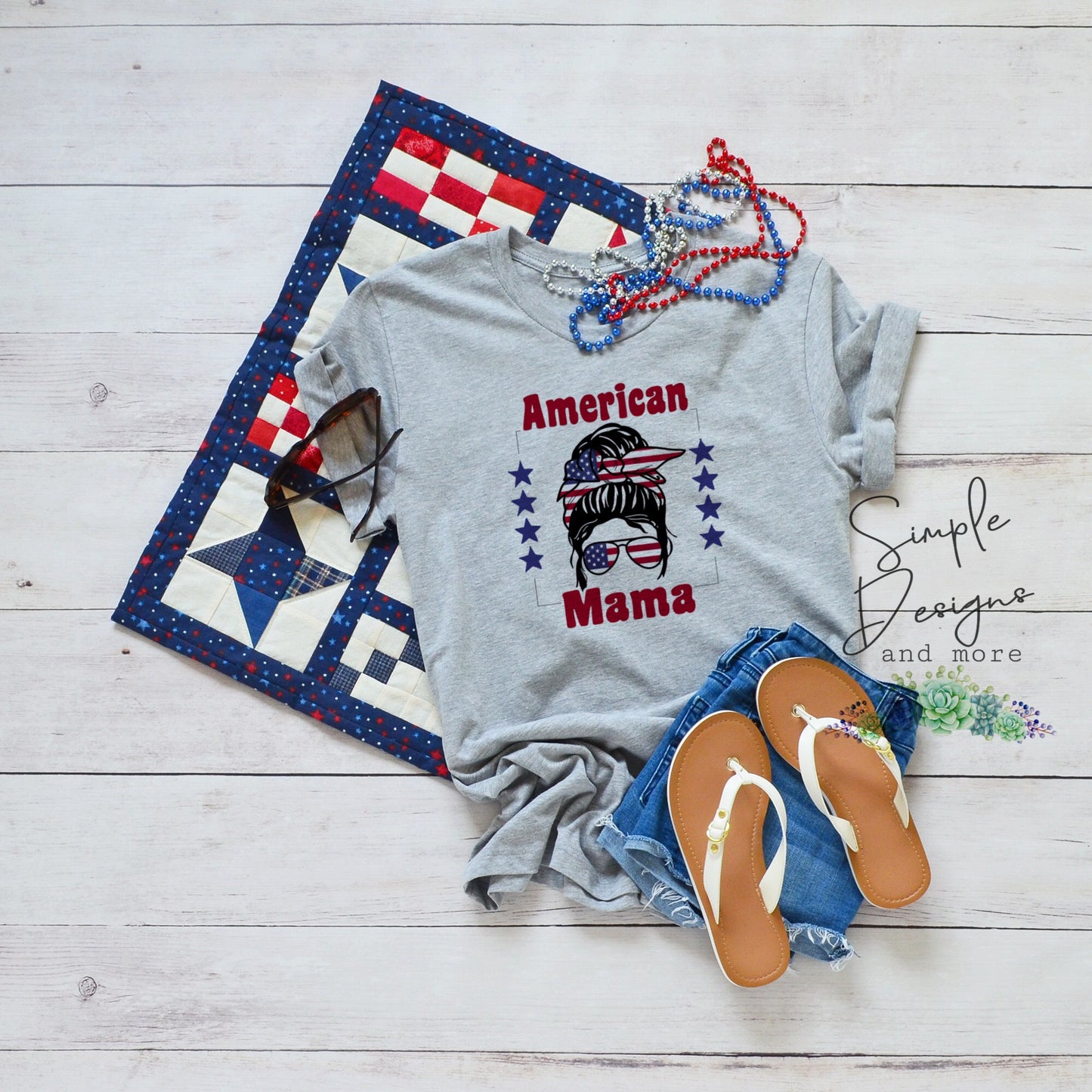 American Mama Star Frame Sublimation Heat Transfer Sheet