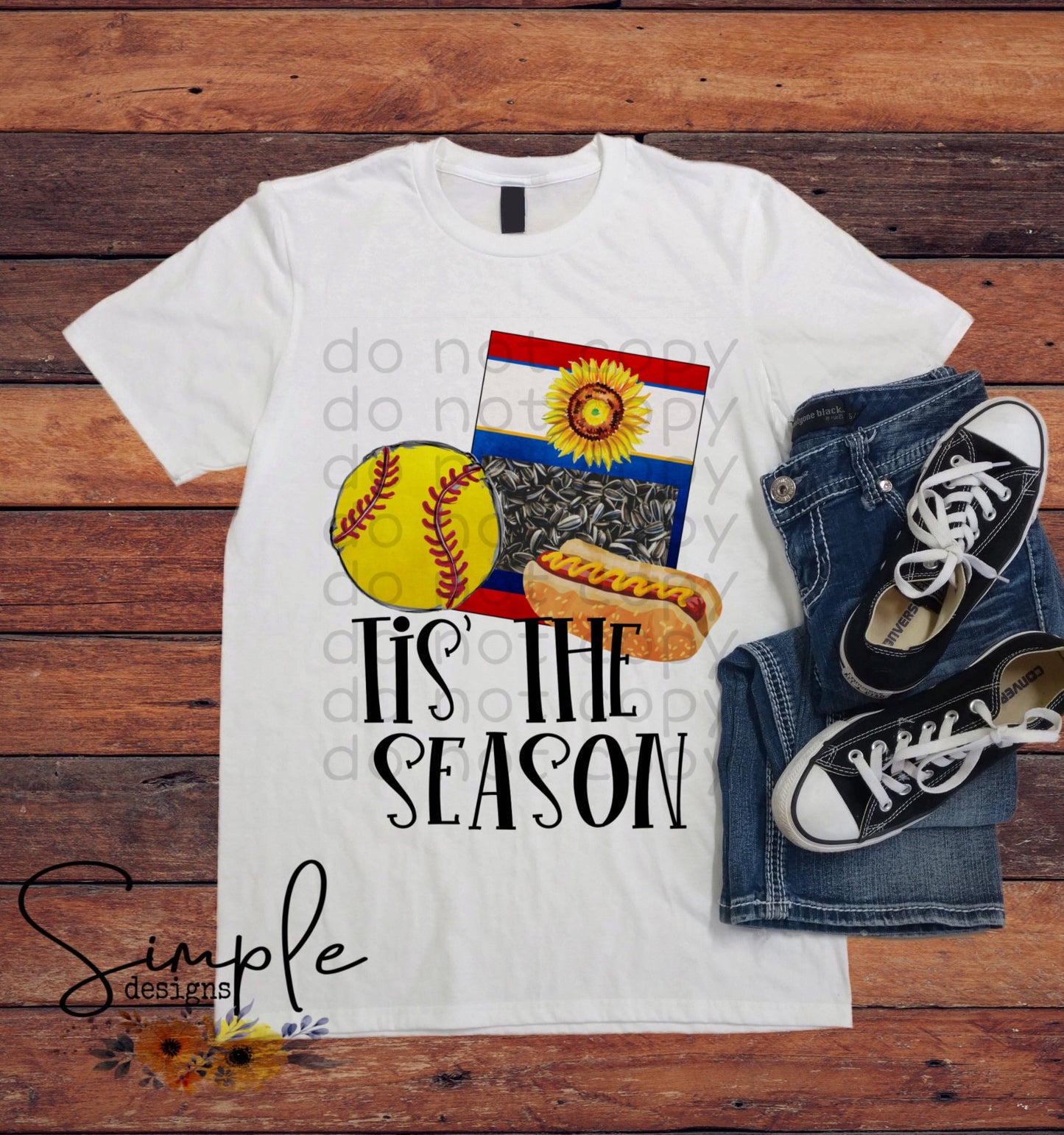 Tis the Season Softball Sublimation Heat Transfer Sheet