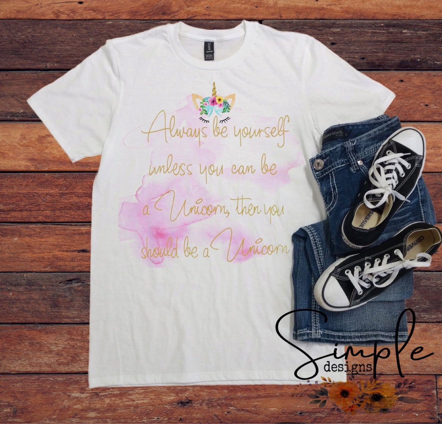 Watercolor Always Be Yourself Unless You Can Be a Unicorn Sublimation Heat Transfer Sheet