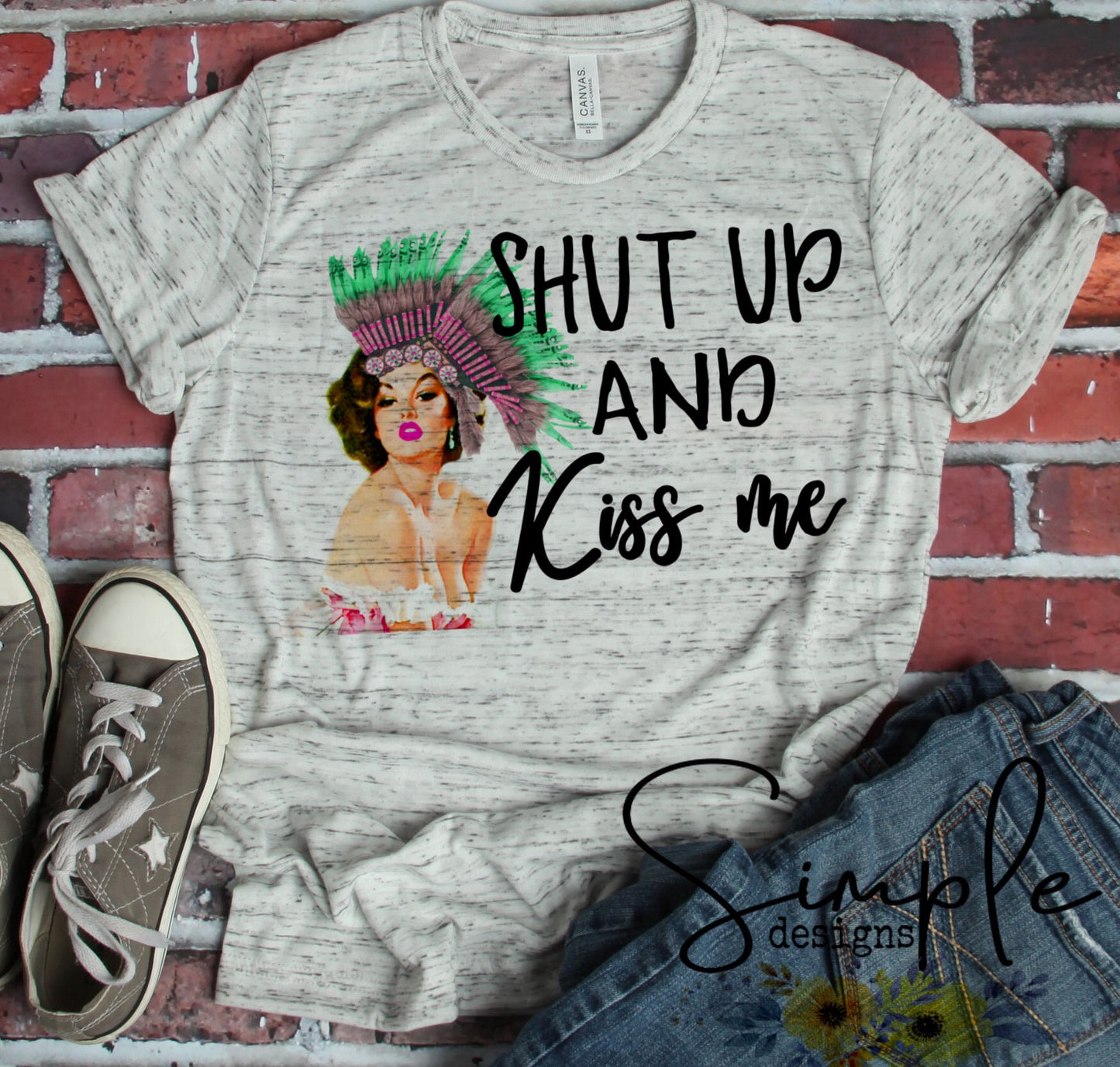 Shut Up and Kiss Me Valentines Sublimation Heat Transfer Sheets