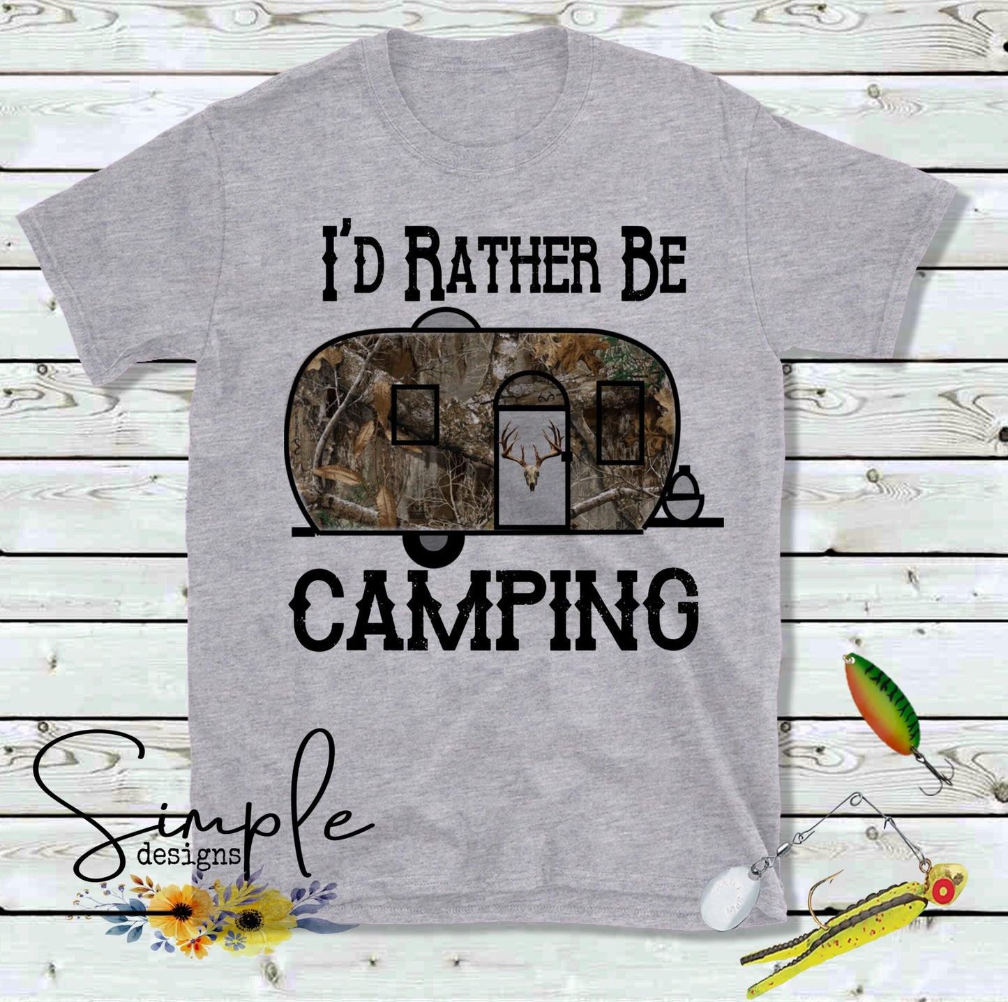Camo Camper Id Rather Be Camping Sublimation Heat Transfer Sheets