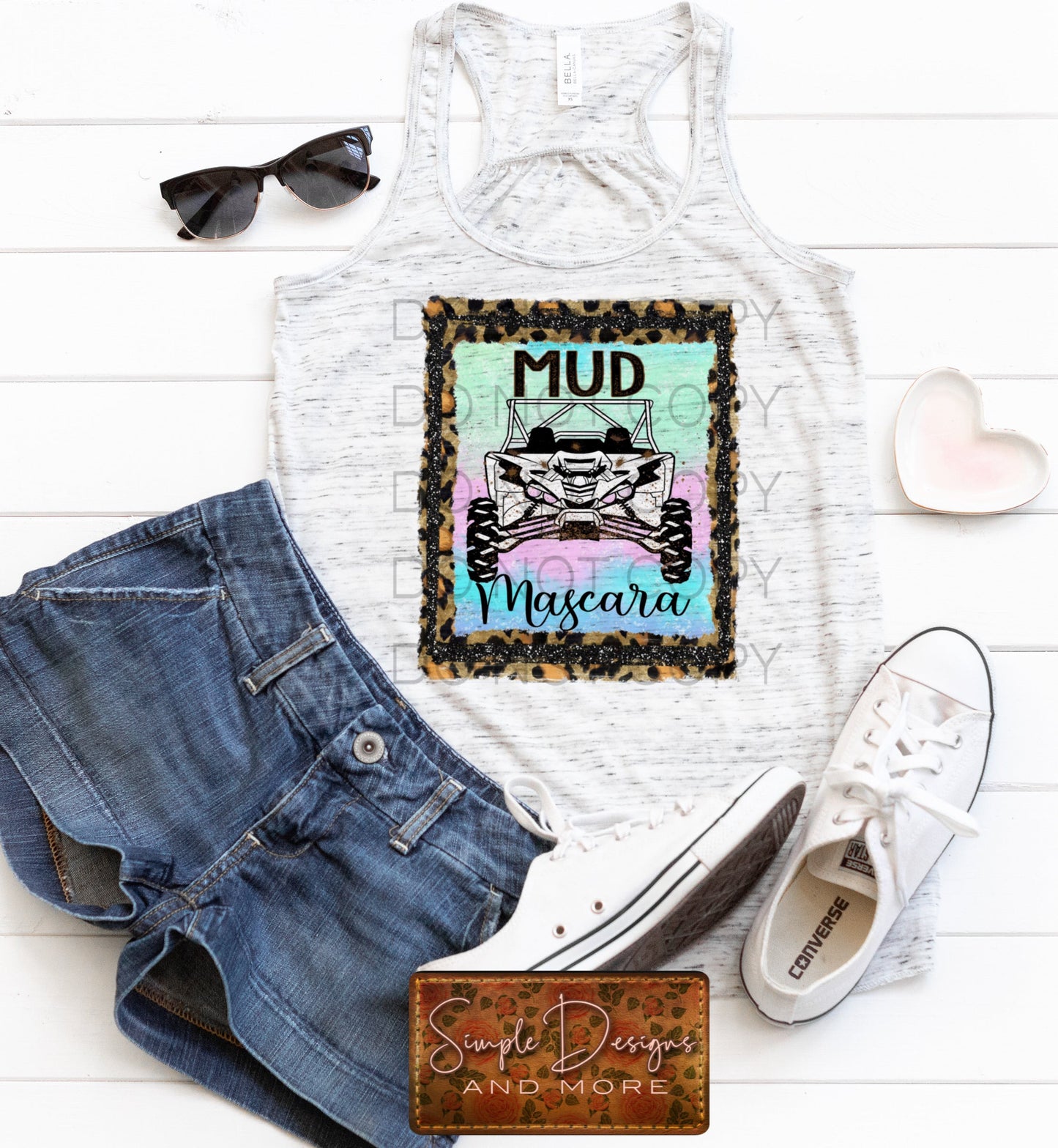 Mud and mascara Leopard Frame Sublimation Heat Transfer Sheet
