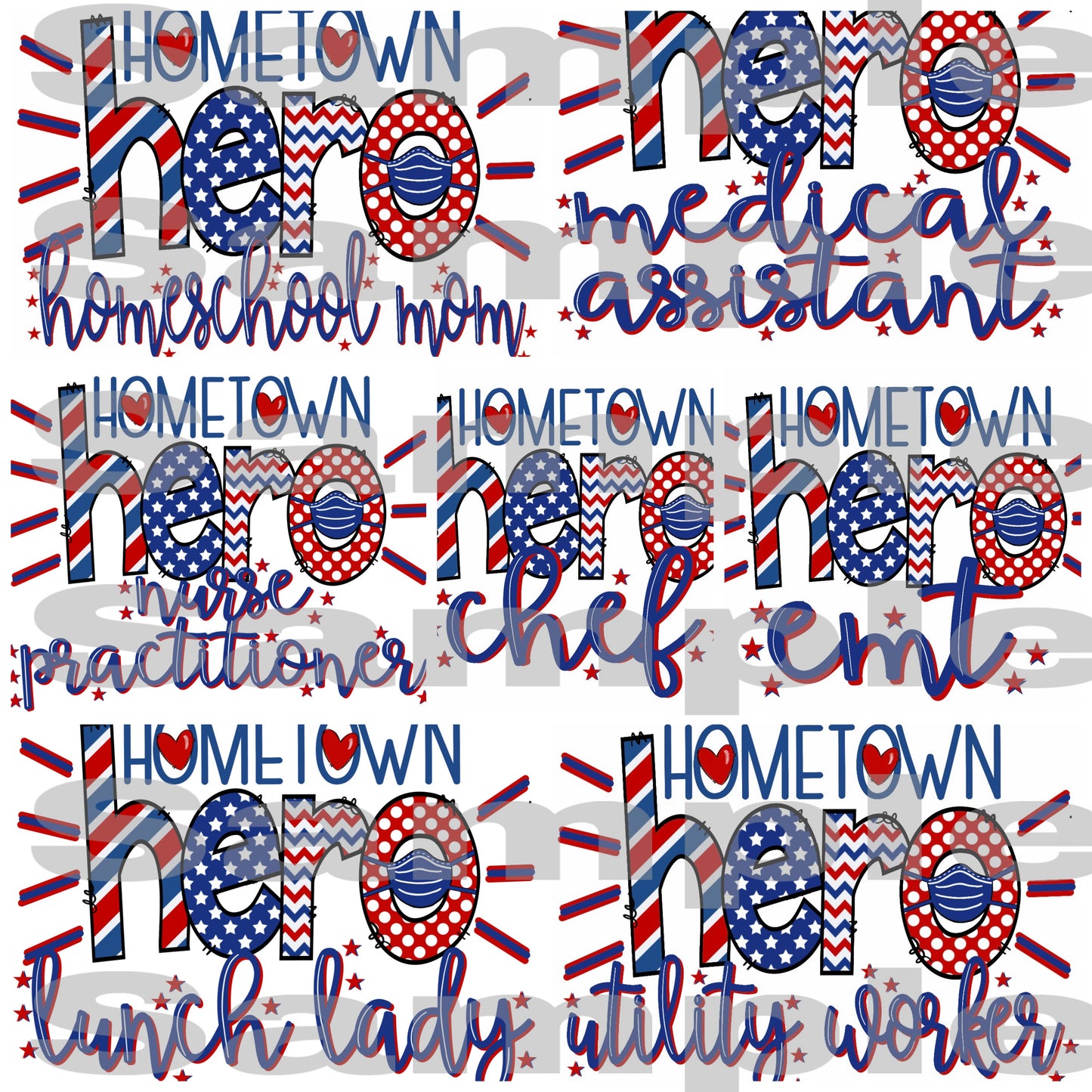 Hometown Hero Essential Employee Sublimation Heat Transfer Sheet