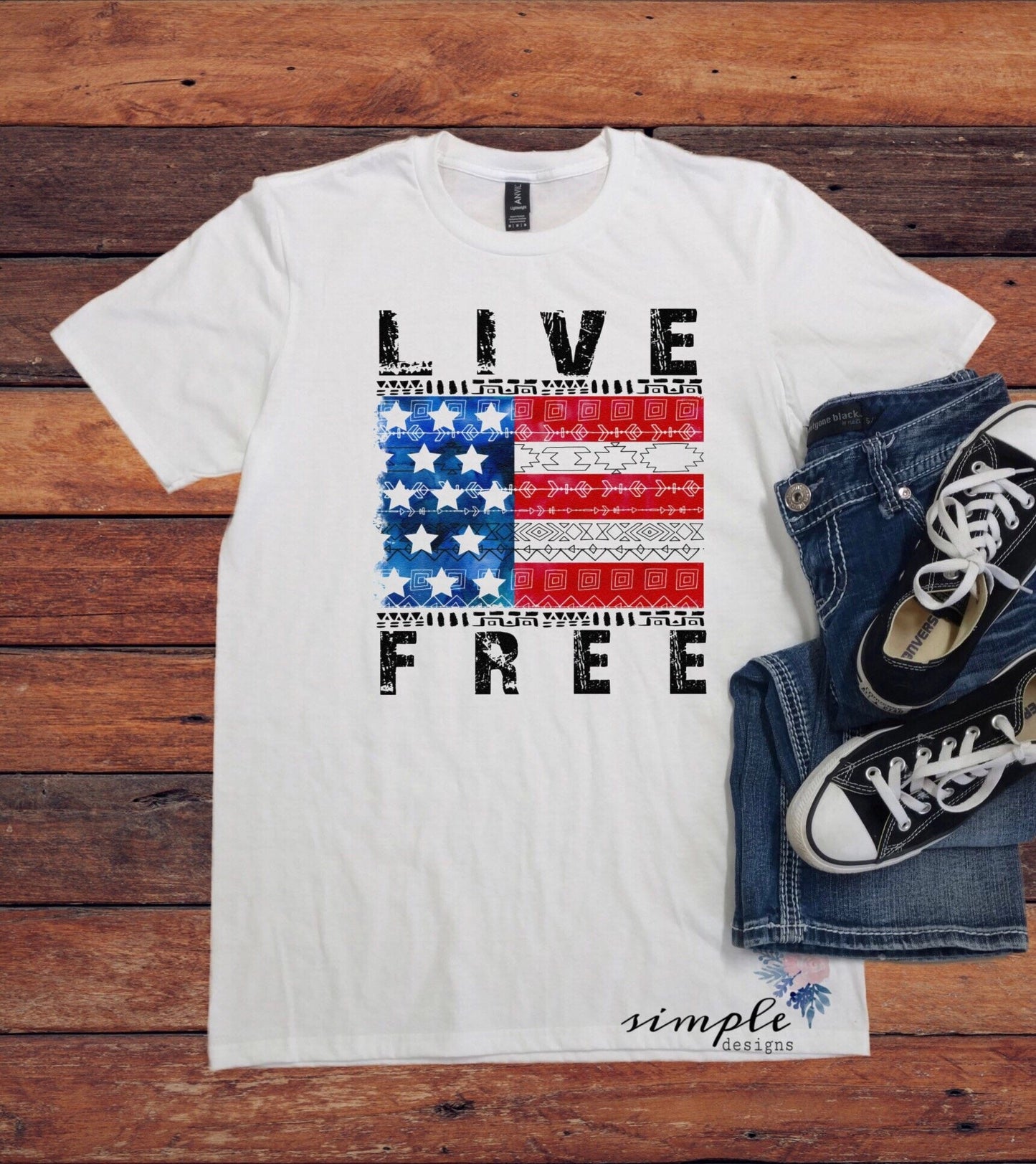 Live Free Patriotic Sublimation Heat Transfer Sheet