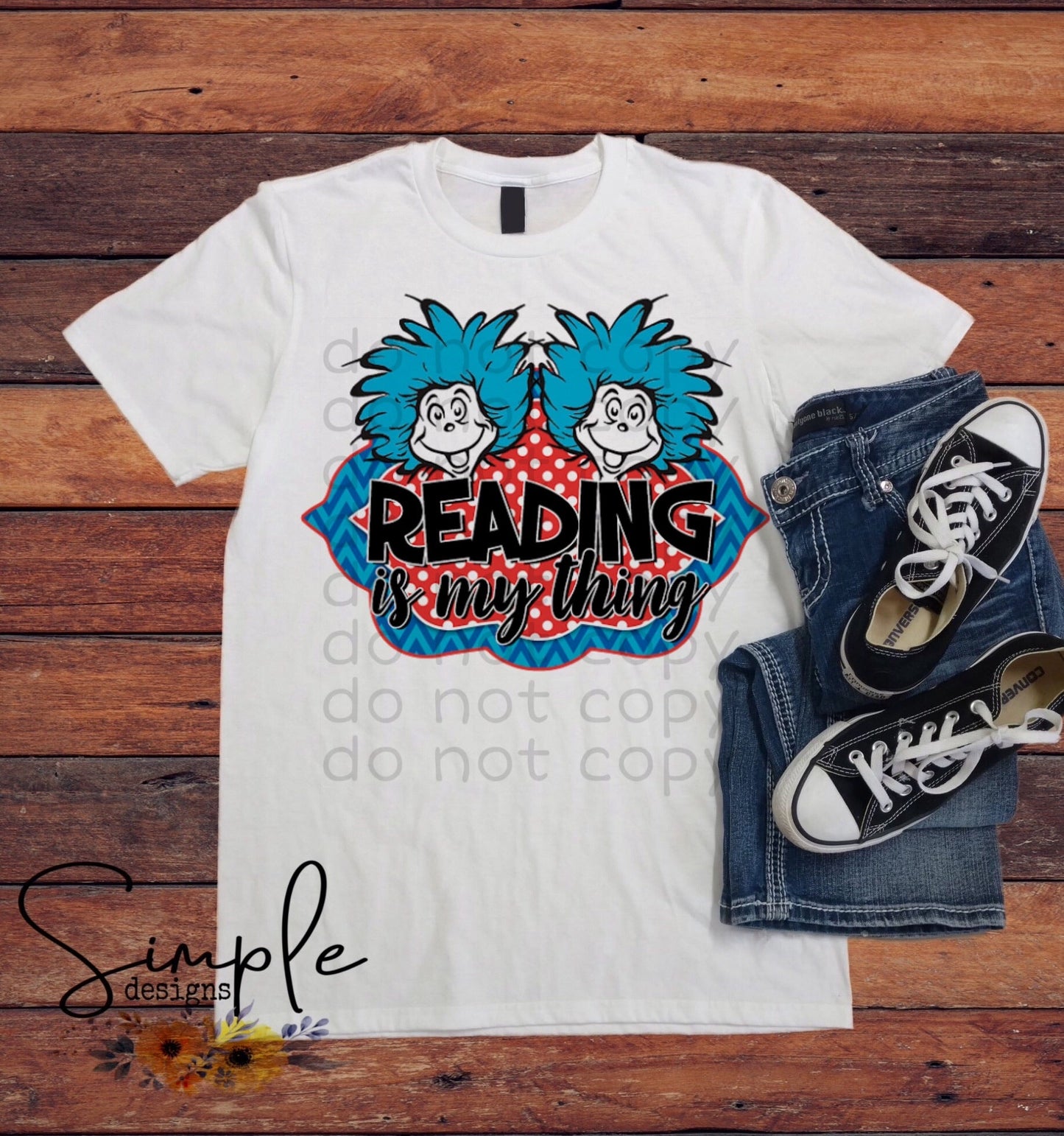 Reading is my Thing Dr Seuss Sublimation Heat Transfer Sheet