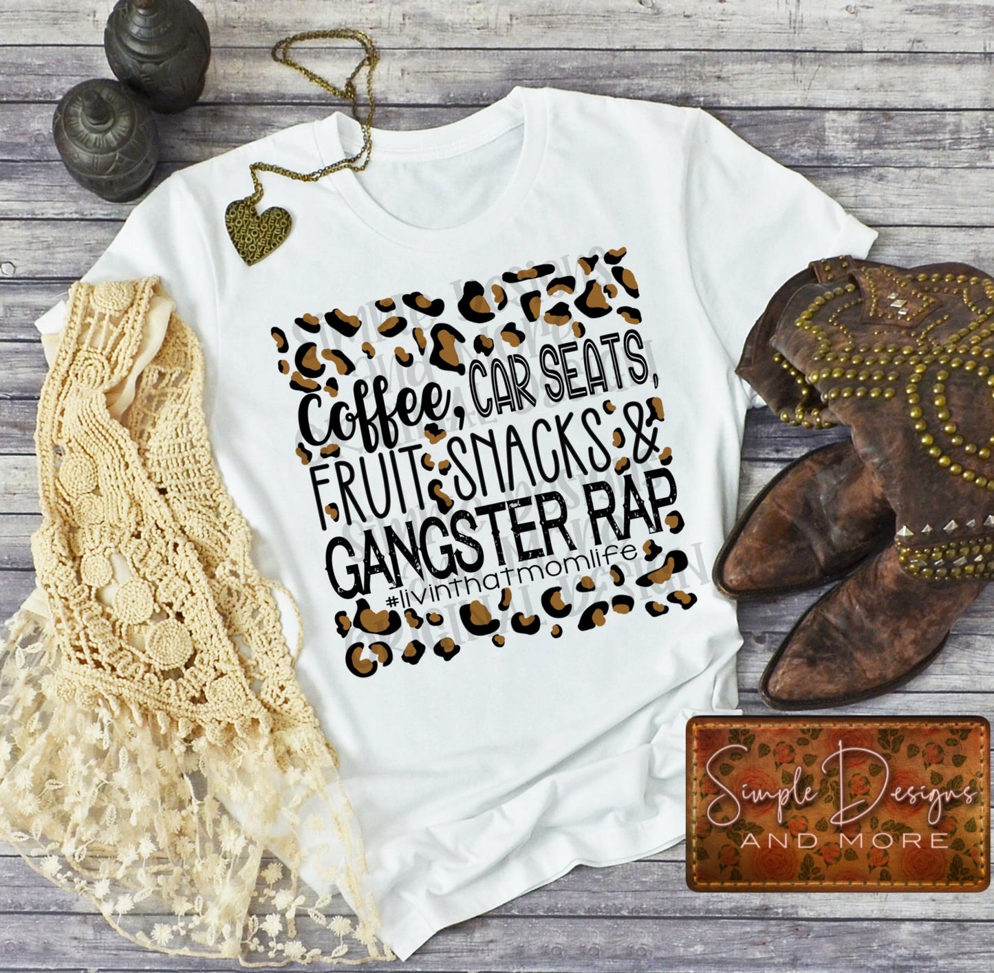 Coffee Car Seats Fruit Snacks and Gangster Rap Leopard Heat Transfer Sheets