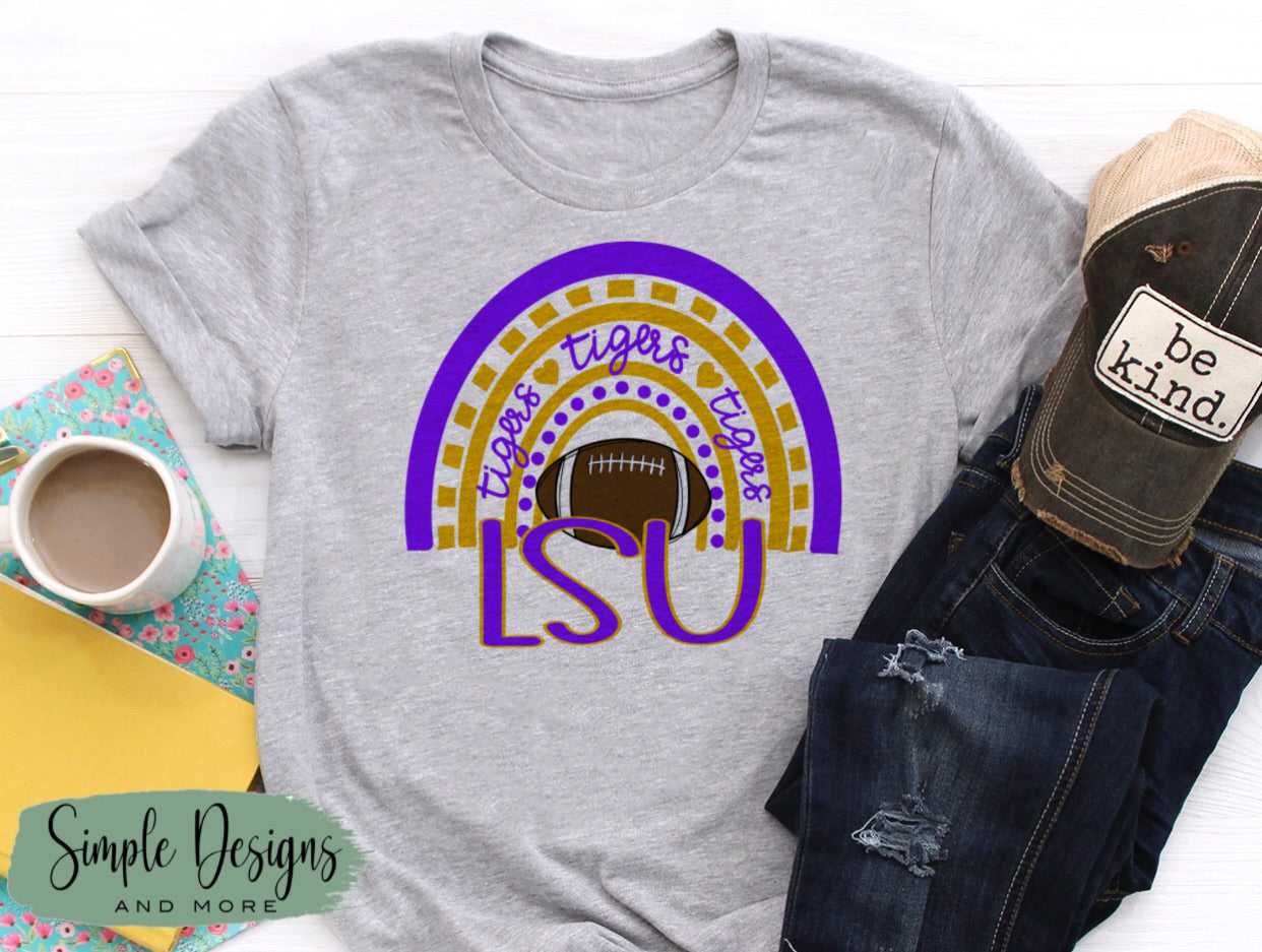 LSU, Football Team Rainbow Sublimation Heat Transfer Sheets