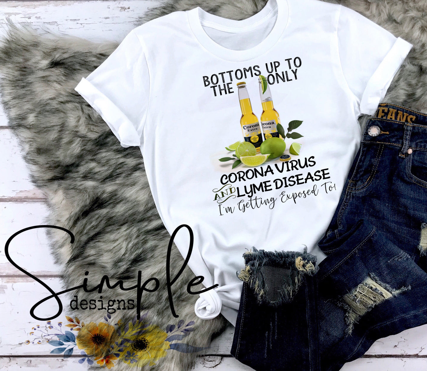 Bottoms Up Corona Virus Sublimation Heat Transfer Sheets
