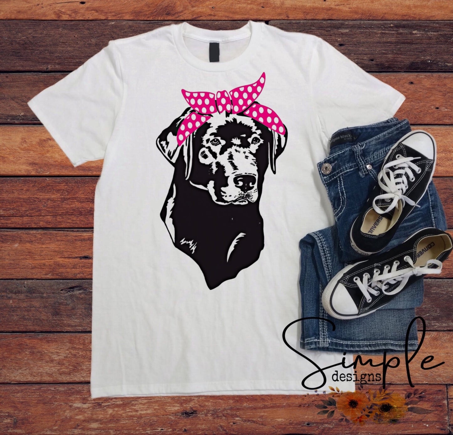 Black Lab with Pink Bandana Sublimation Heat Transfer Sheet