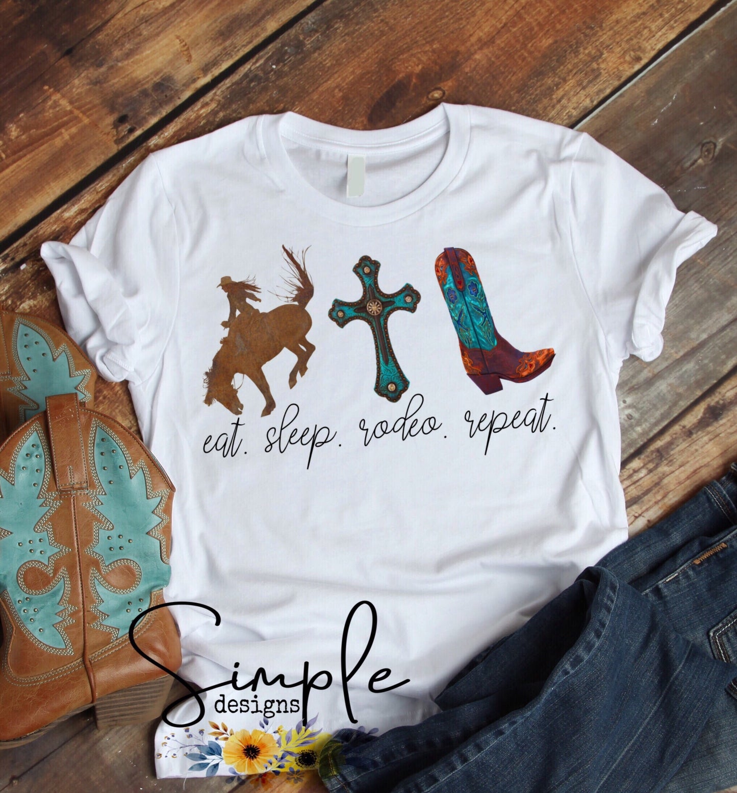 Eat Sleep Rodeo Repeat Sublimation Heat Transfer Sheets