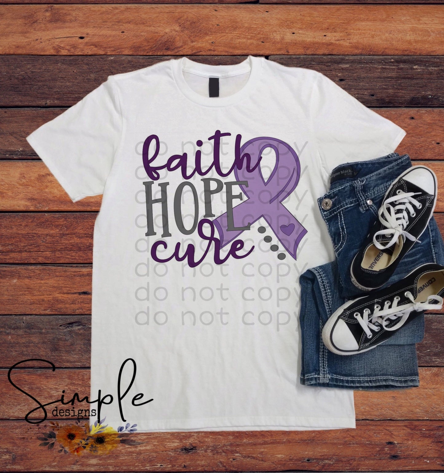 Faith Hope Cure Chiari Malformation Awareness Sublimation Heat Transfer Sheets