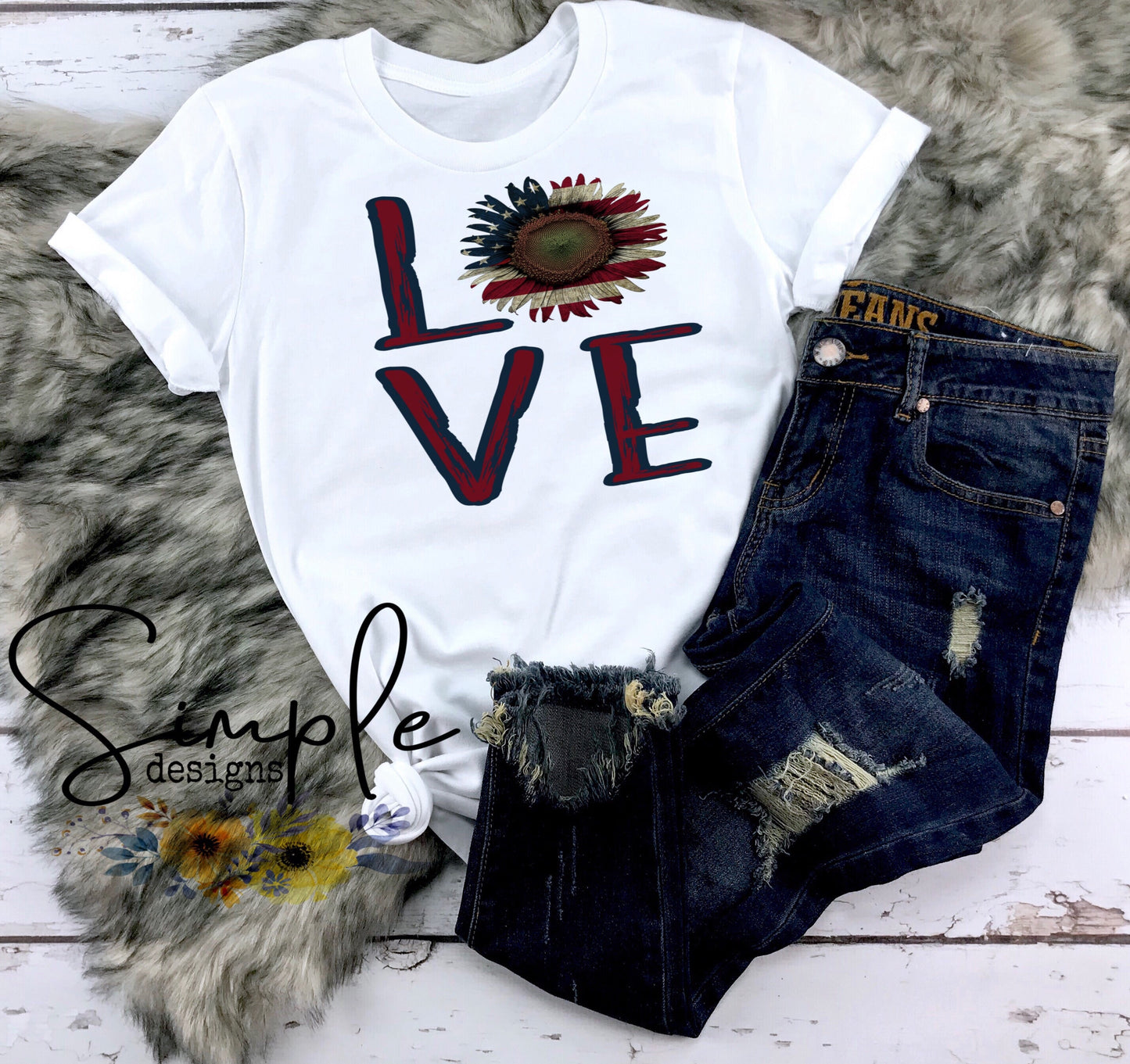 LOVE Freedom Patriotic Sublimation Heat Transfer Sheet