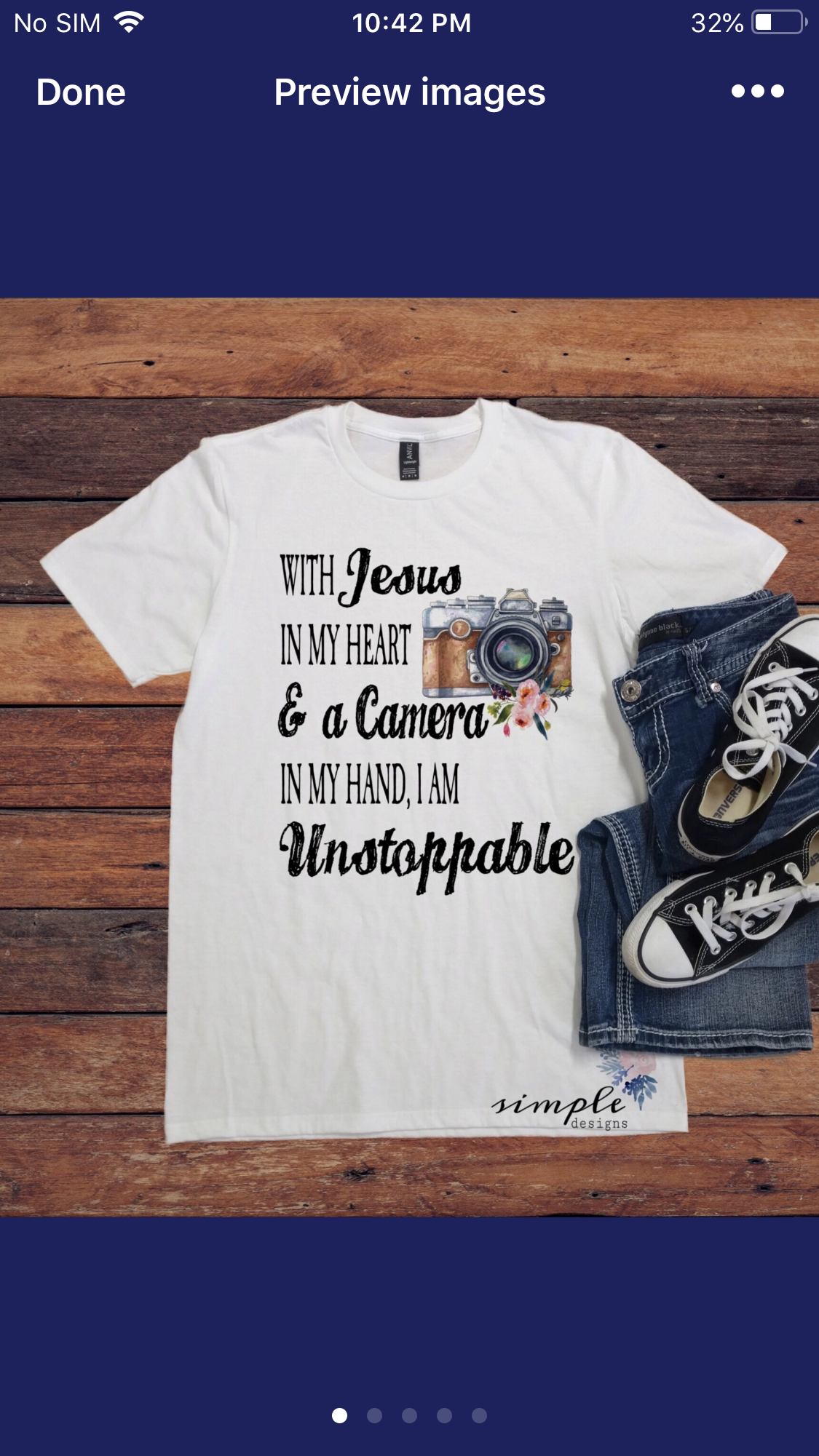 With Jesus in My Heart and Camera in My Hand I’m Unstoppable Photography Sublimation Heat Transfer Sheet