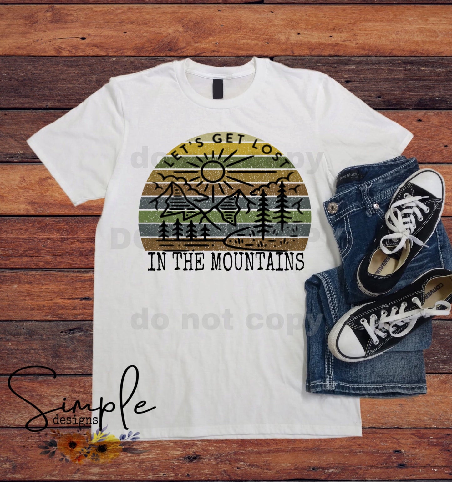 Let’s Get Lost in the Mountains Camping Sublimation Heat Transfer Sheets