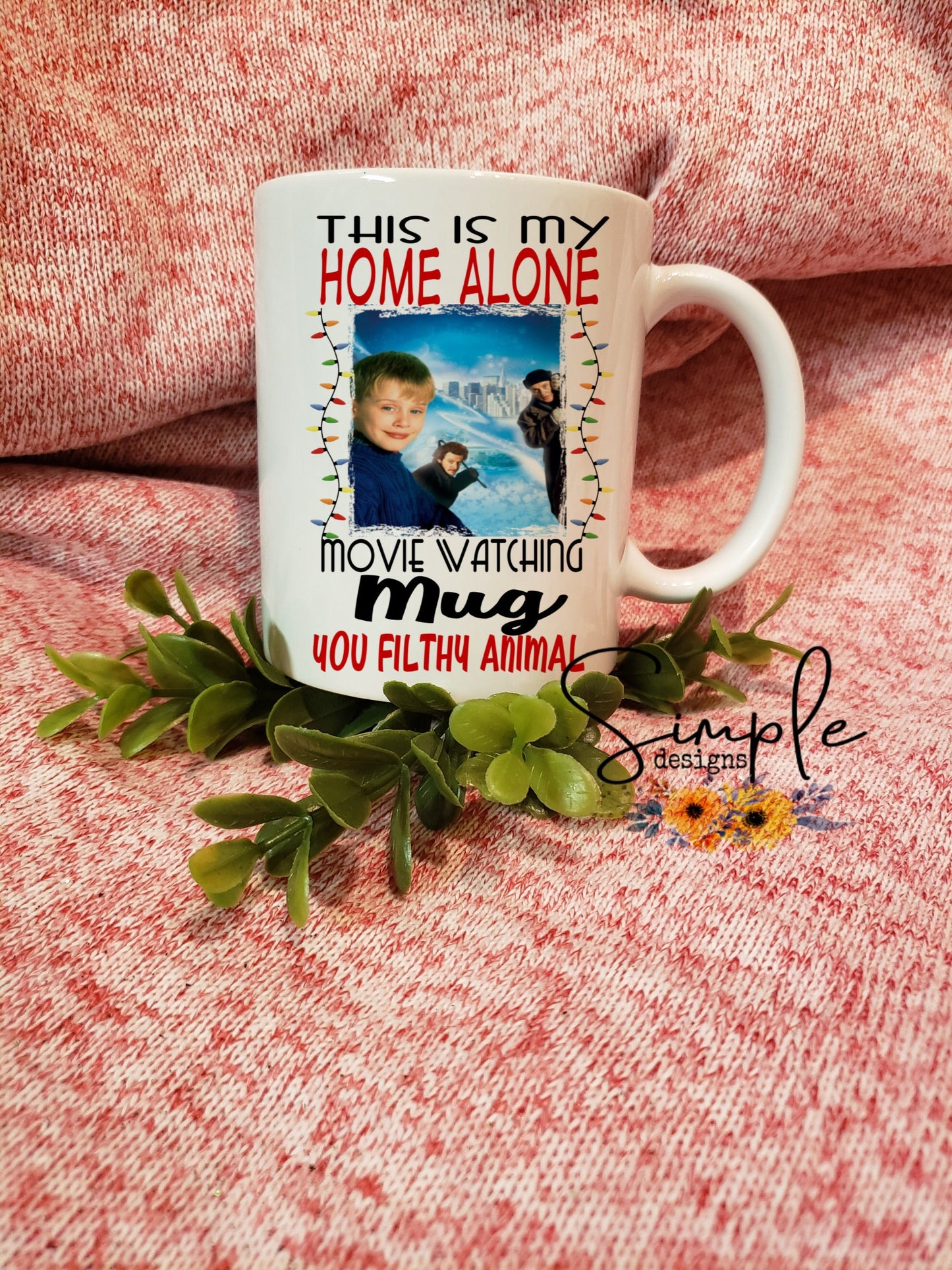 Home Alone Movie Watching Mug Christmas Sublimation Heat Transfer Sheet