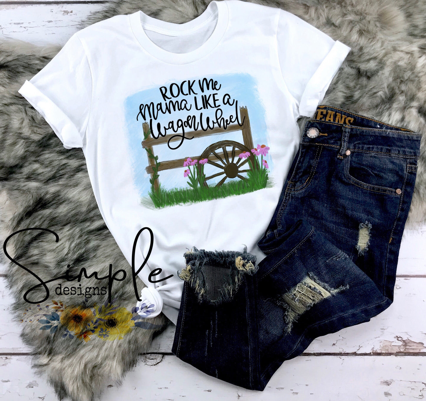 Rock Me Mama Like a Wagon Wheel Sublimation Heat Transfer Sheet