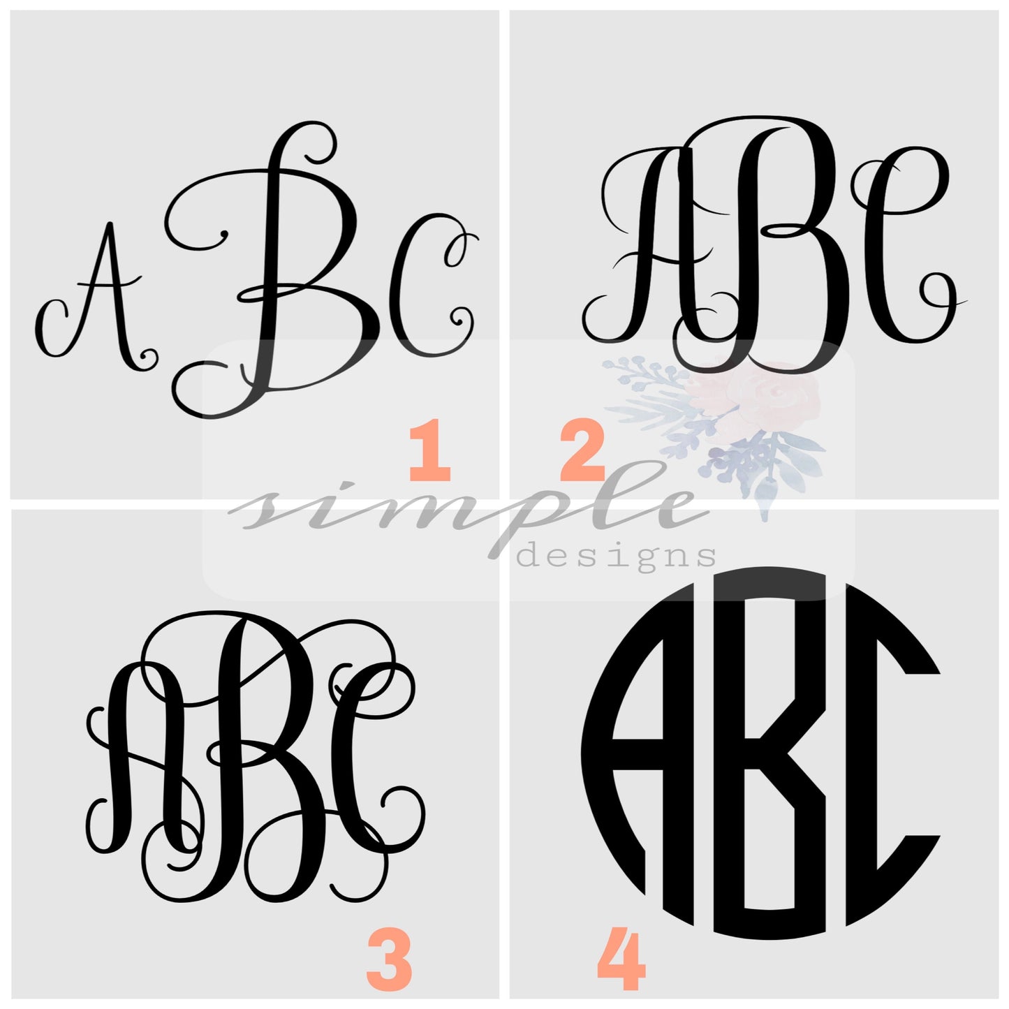 Monogram Flower Pot Sublimation Heat Transfer Sheet