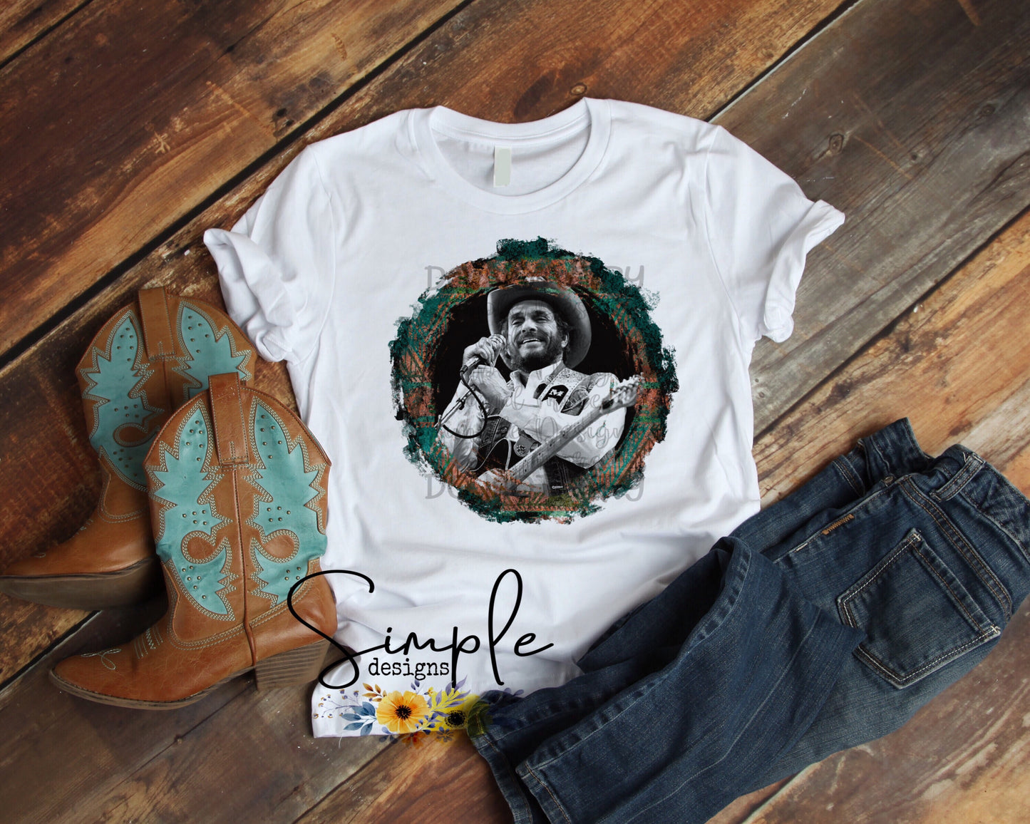MHaggard Circle Frame Country Music Sublimation Heat Transfer Sheets