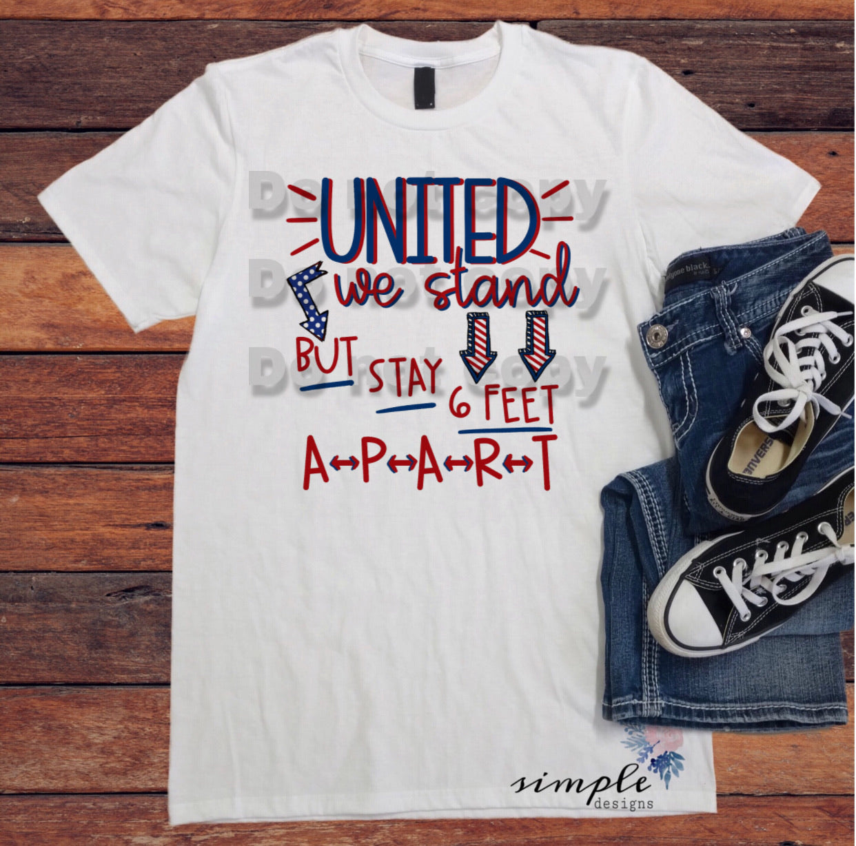 United We Stand Six Feet Apart Sublimation Heat Transfer Sheets