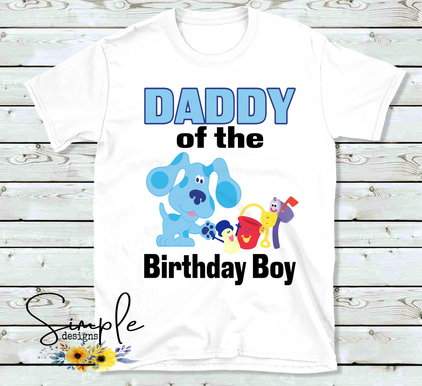 Daddy of the Birthday Boy Blue Birthday 1 Year Old HTV Transfer