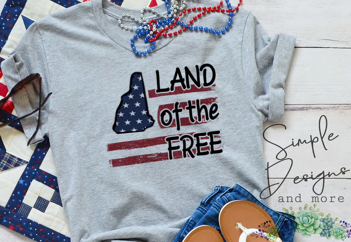 Custom State Land of the Free Flag Sublimation Heat Transfer Sheets