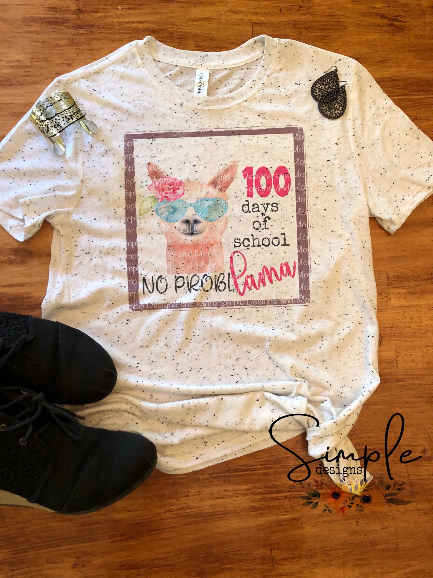 No Prob-llama W/ Frame 100 Days of School Sublimation Heat Transfer Sheet
