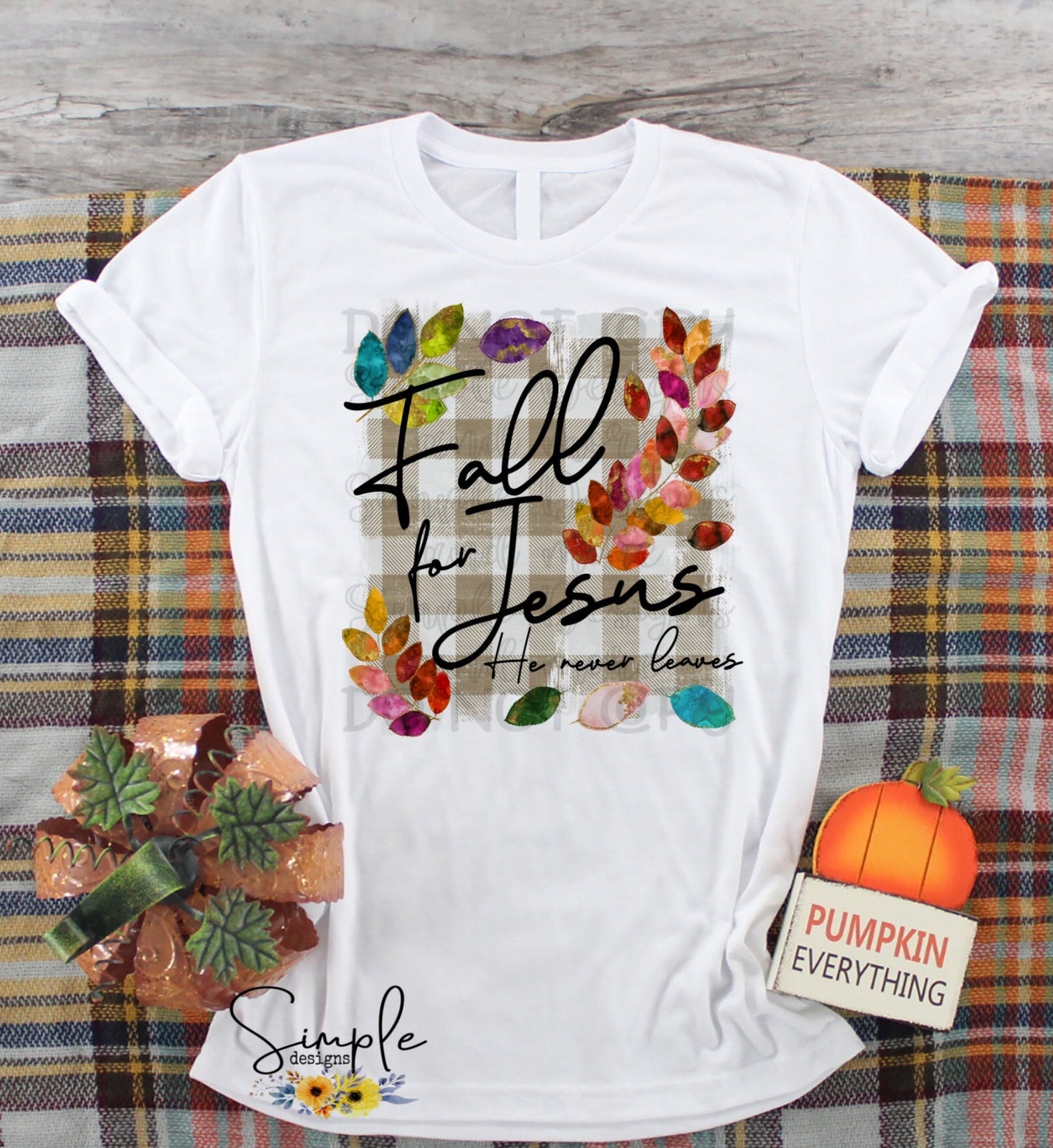 Fall For Jesus Plaid Sublimation Heat Transfer Sheet