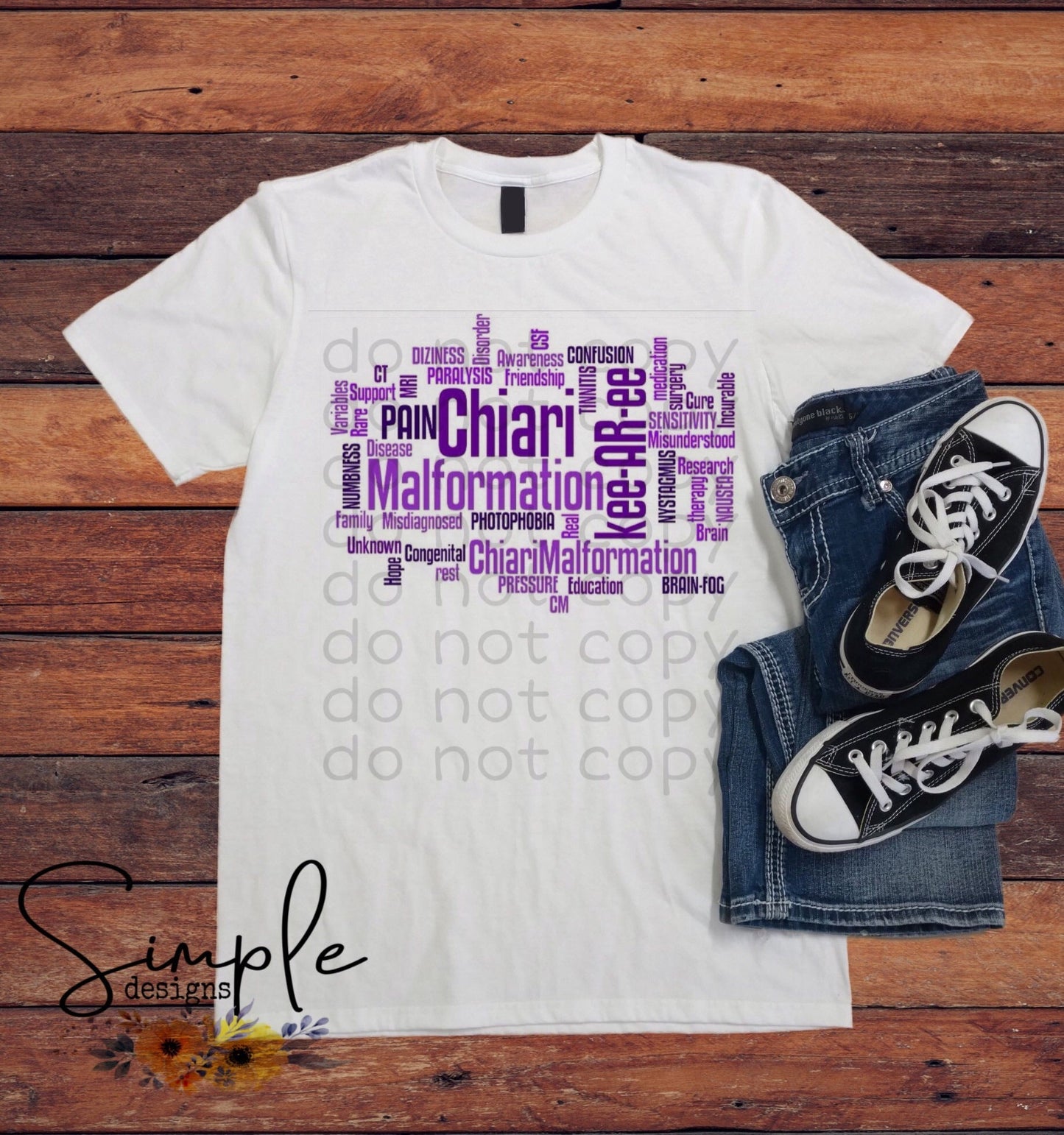 Chiari Malformation Awareness Sublimation Heat Transfer Sheets