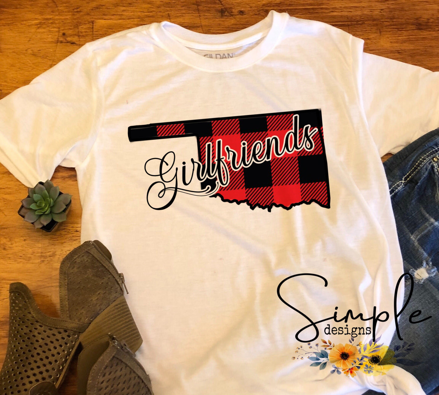 Custom State Buffalo Plaid Girlfriends Sublimation Heat Transfer Sheet