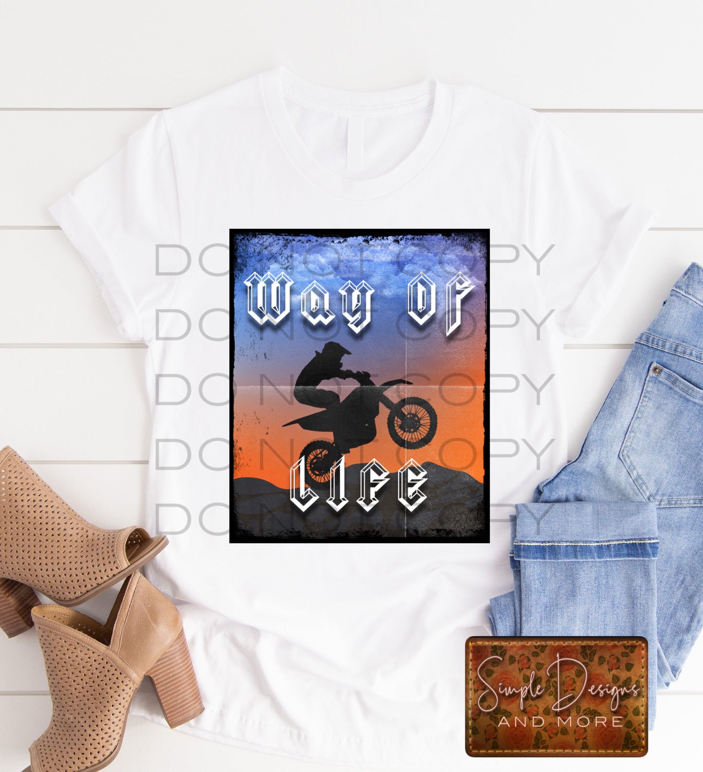 Way of Life Motocross Sublimation Heat Transfer Sheet