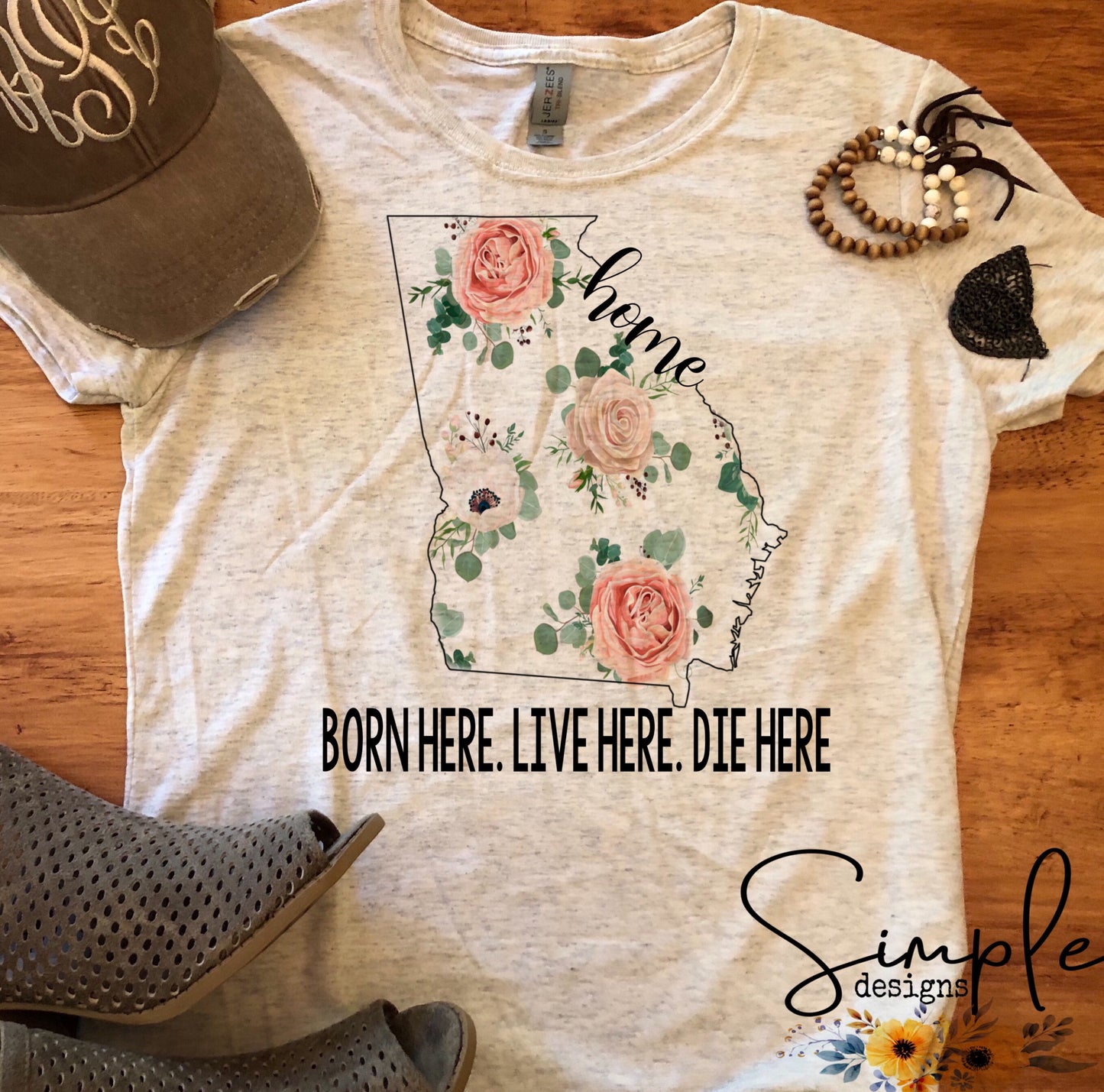 Custom State Born Here, Live Here, Die Here Sublimation Heat Transfer Sheets