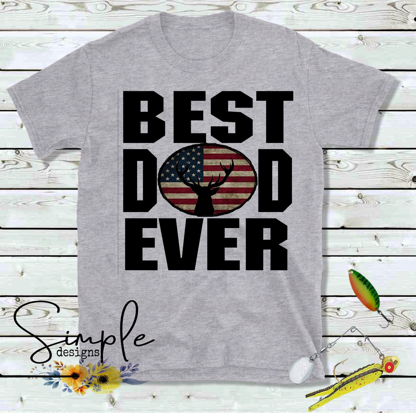 Flag With Deer BEST DAD EVER Custom Sublimation Heat Transfer Sheet