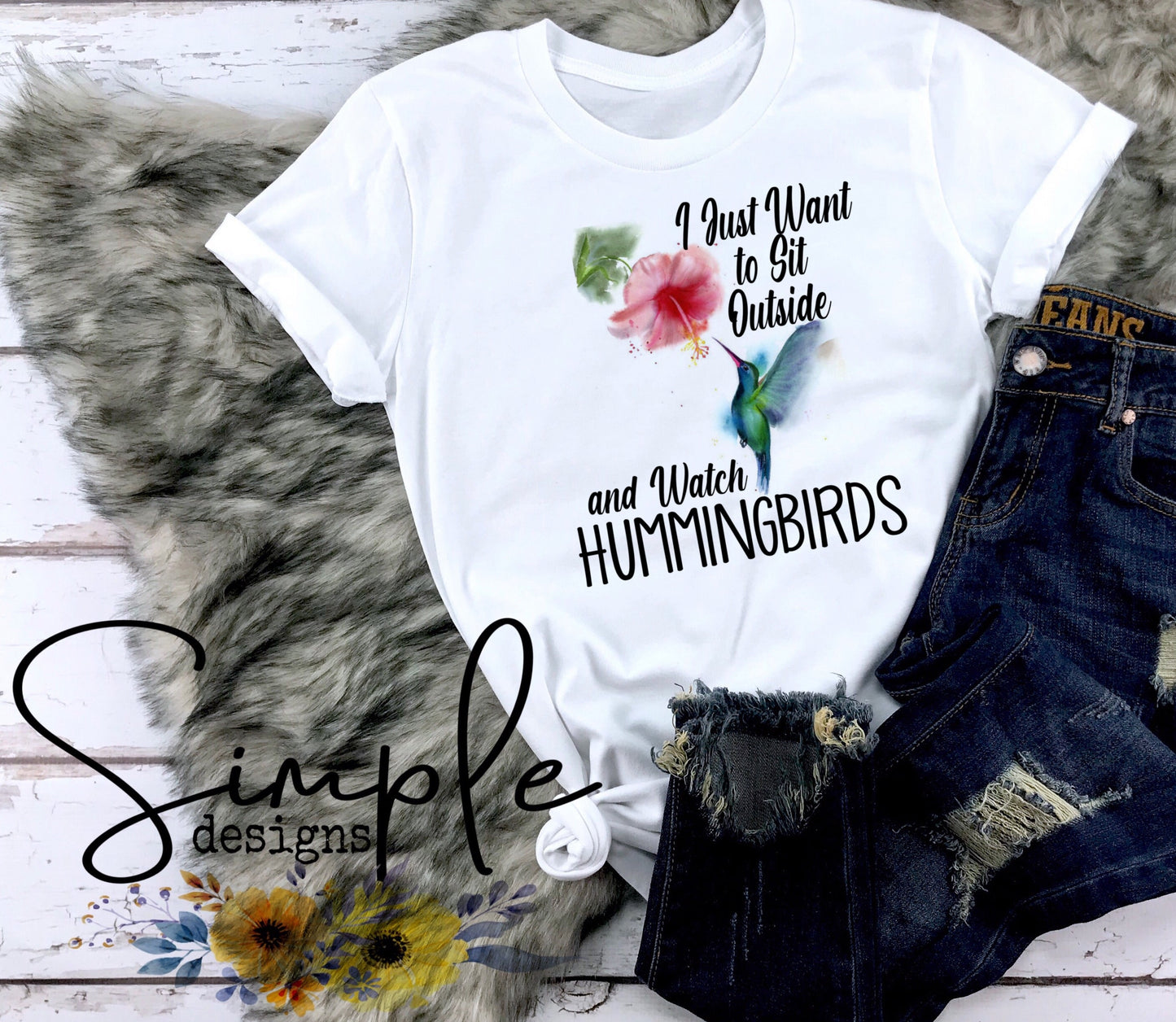 I Just Want to Sit Outside and Watch Hummingbirds Sublimation Heat Transfer Sheets