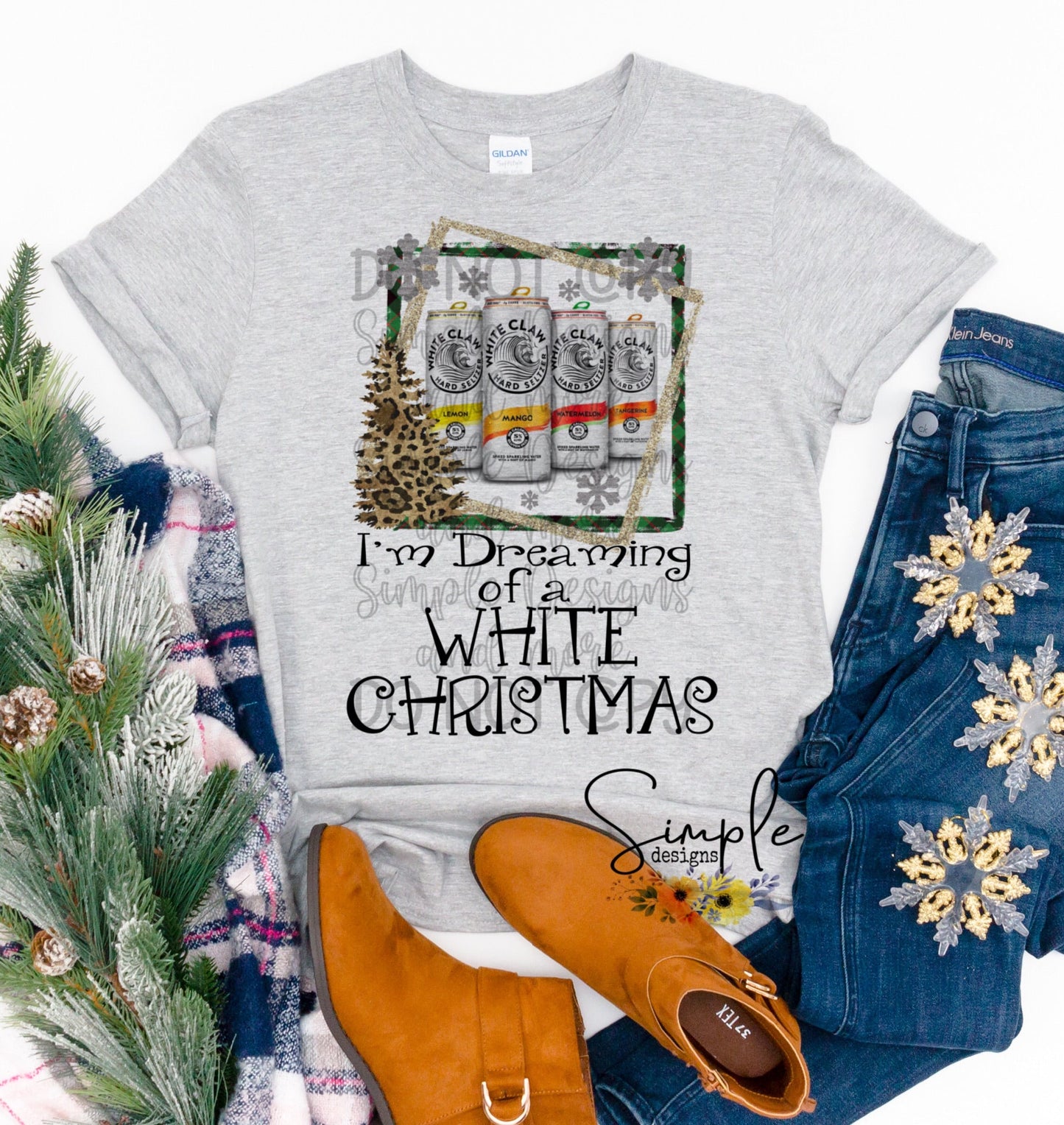I’m Dreaming of a White Christmas White Claws Sublimation Heat Transfer Sheet