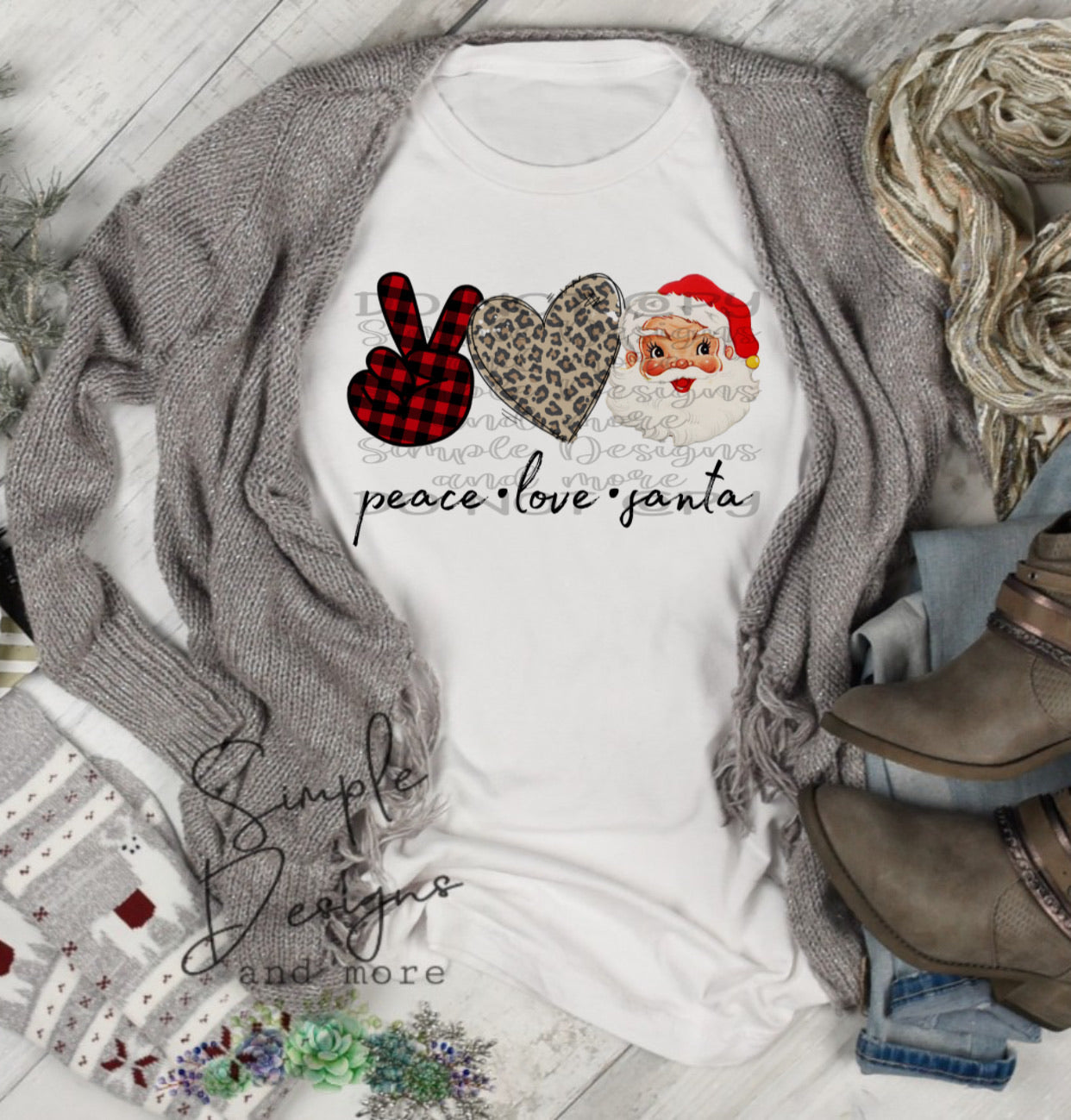 Peace Love Santa Sublimation Heat Transfer Sheet