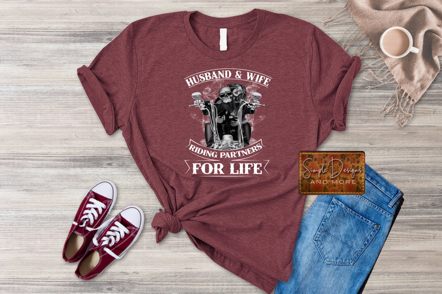 Husband Wife Motorcycle Ride Sublimation Heat Transfer Sheet