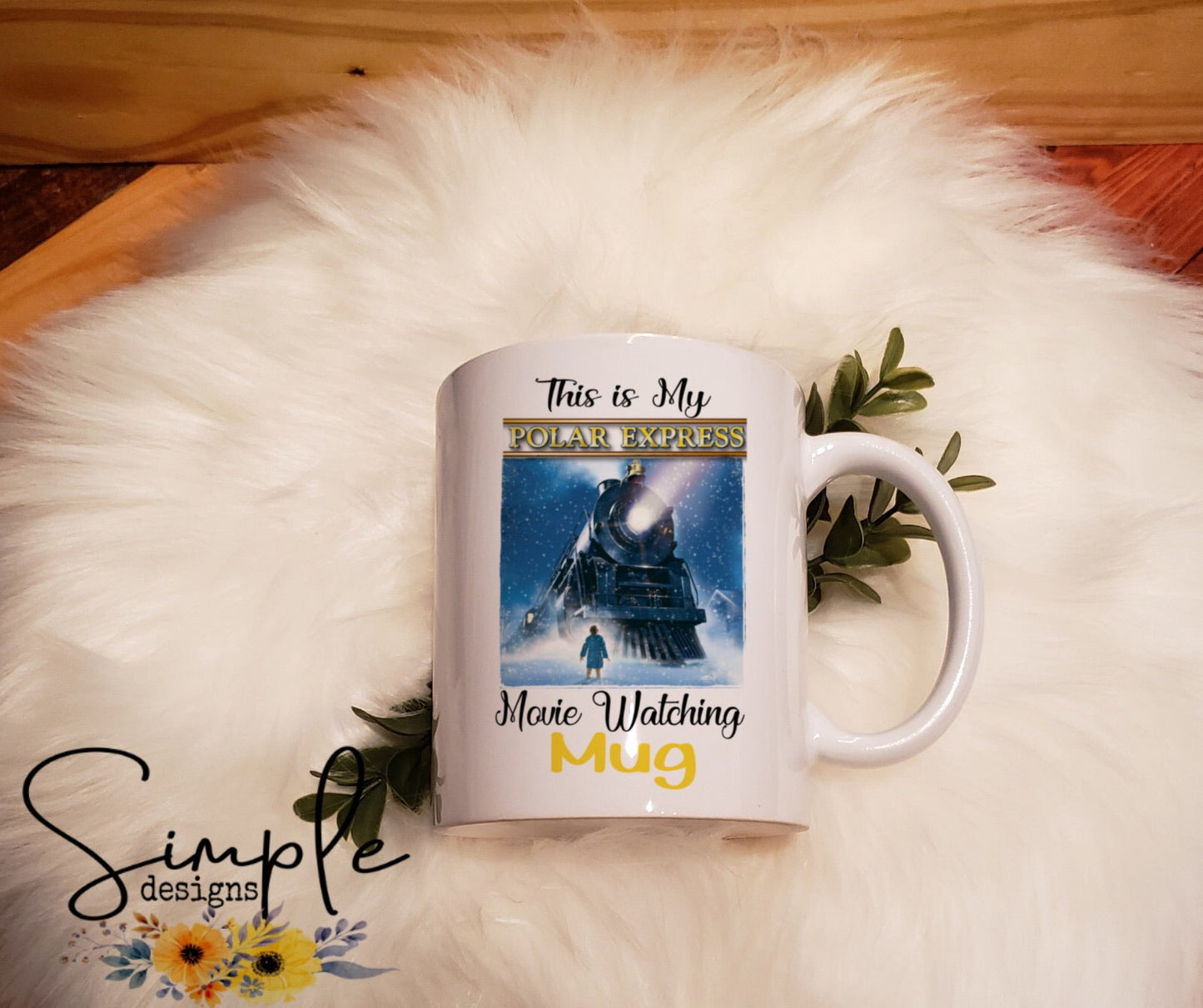 Polar Express Movie Watching Mug Christmas Sublimation Heat Transfer Sheet