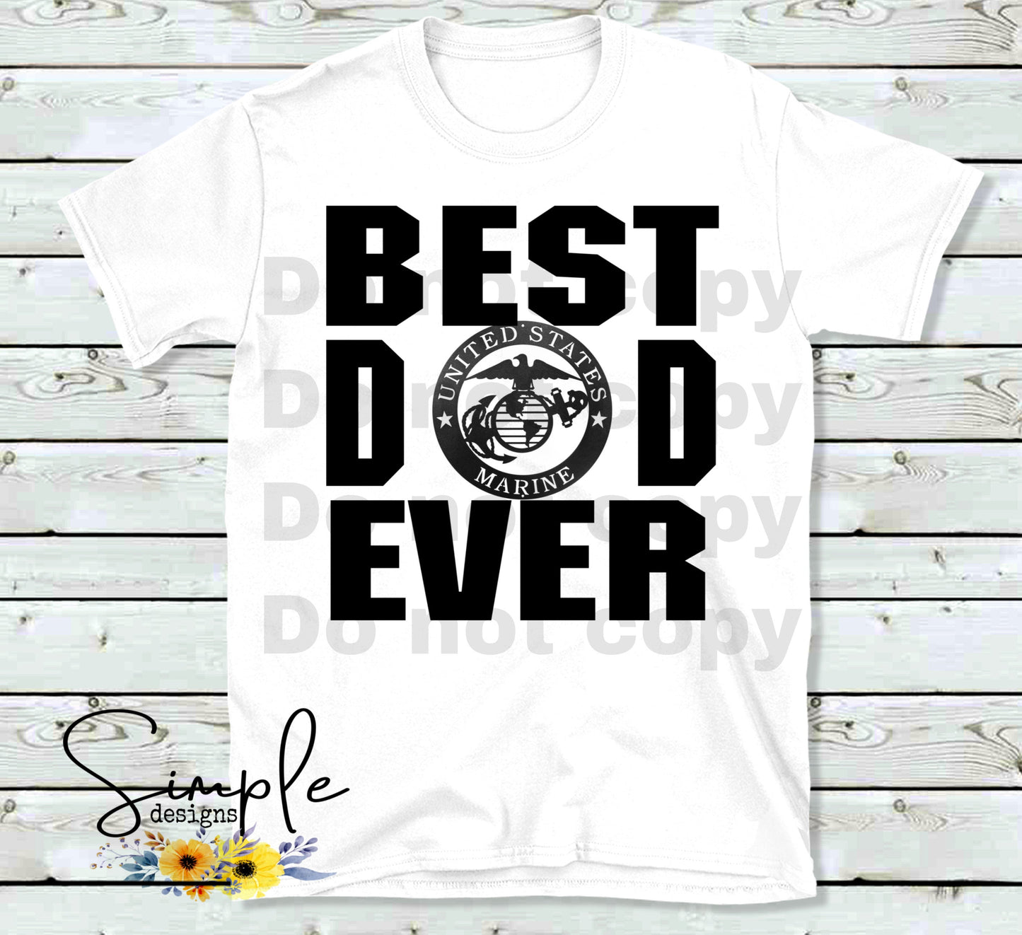 US MARINE BEST DAD EVER Custom Sublimation Heat Transfer Sheet