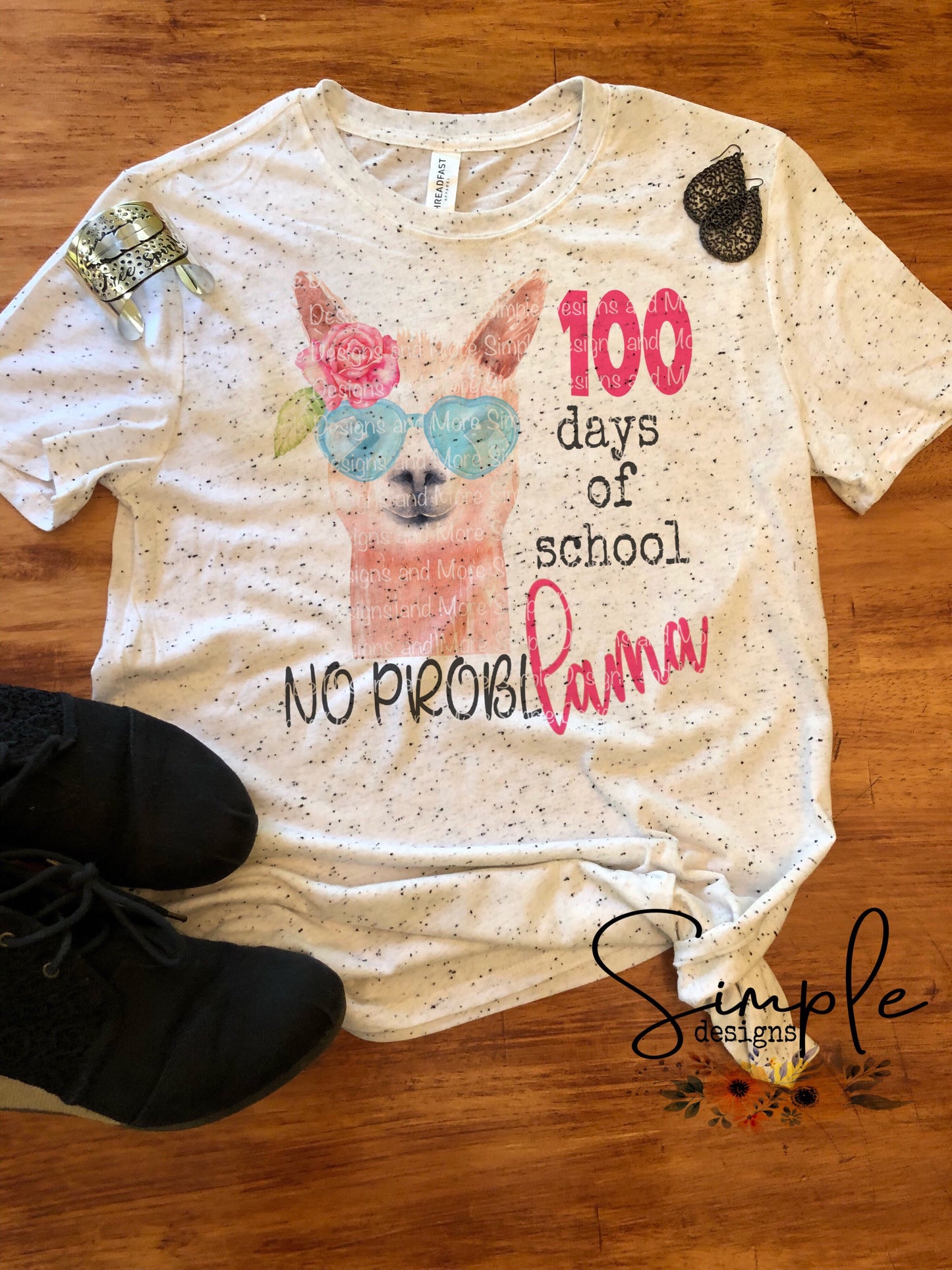No Prob-llama No Frame 100 Days of School Sublimation Heat Transfer Sheet