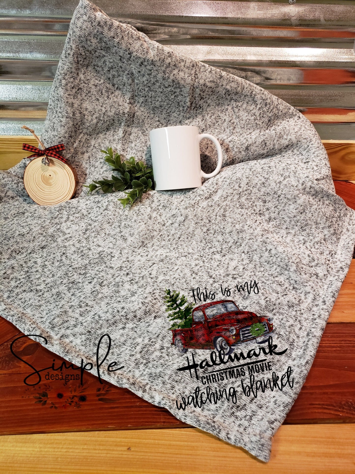 Cursive Christmas Hall mark Blanket Sublimation Heat Transfer Sheet