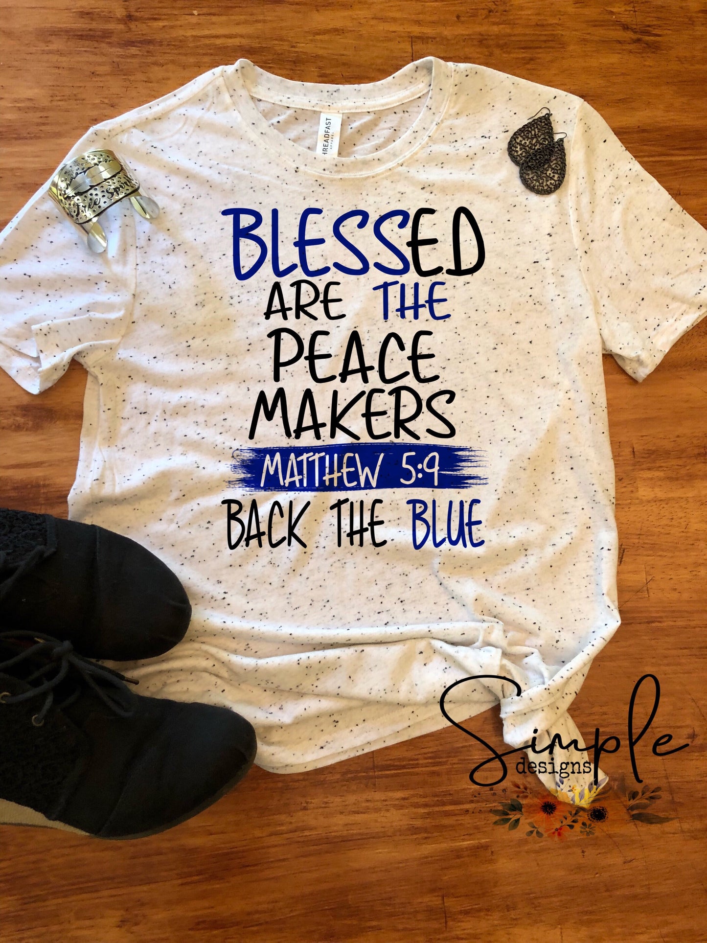 Blessed are the Peacemakers LEO, Back the Blue Sublimation Heat Transfer Sheets