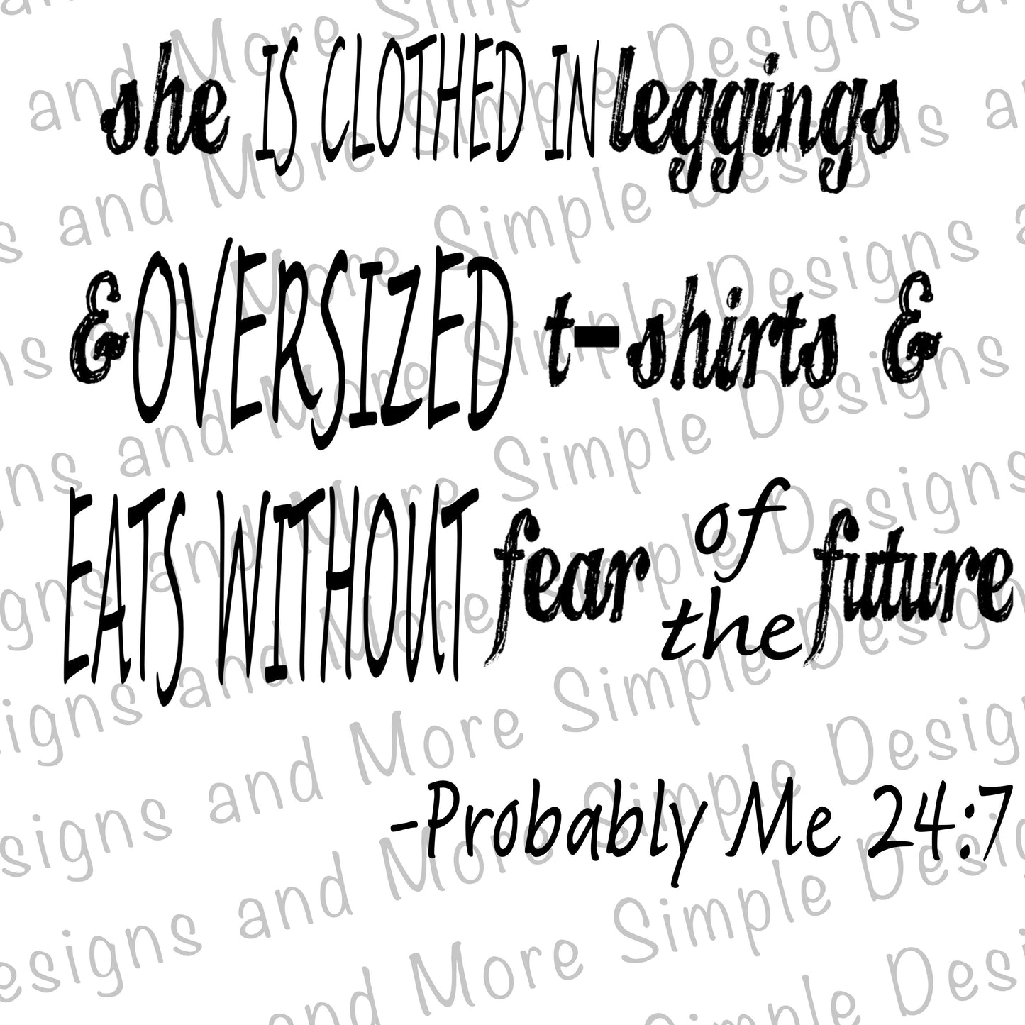 She is Clothed in Leggings Print Sublimation Heat Transfer Sheet