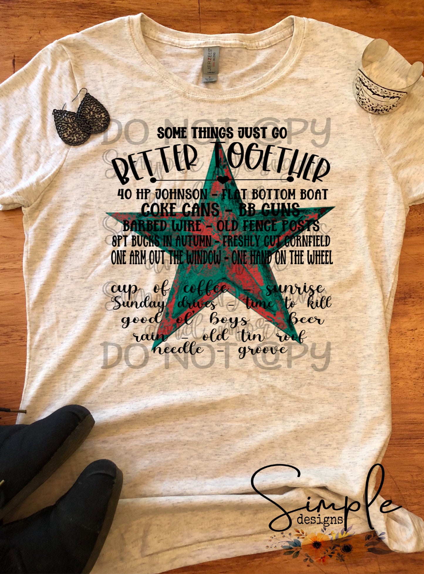Some Things Just Go Better Together Luke Combs Star Sublimation Heat Transfer Sheets