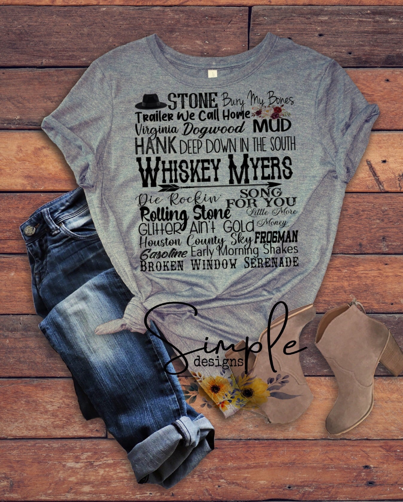 WMyers Country Music Lyrics Sublimation Heat Transfer Sheets