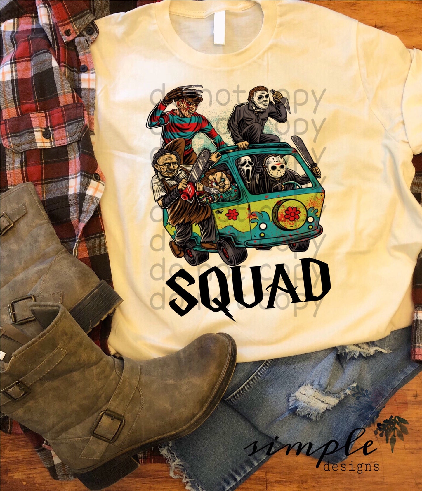 SQUAD Characters in Bus Sublimation Heat Transfer Sheet
