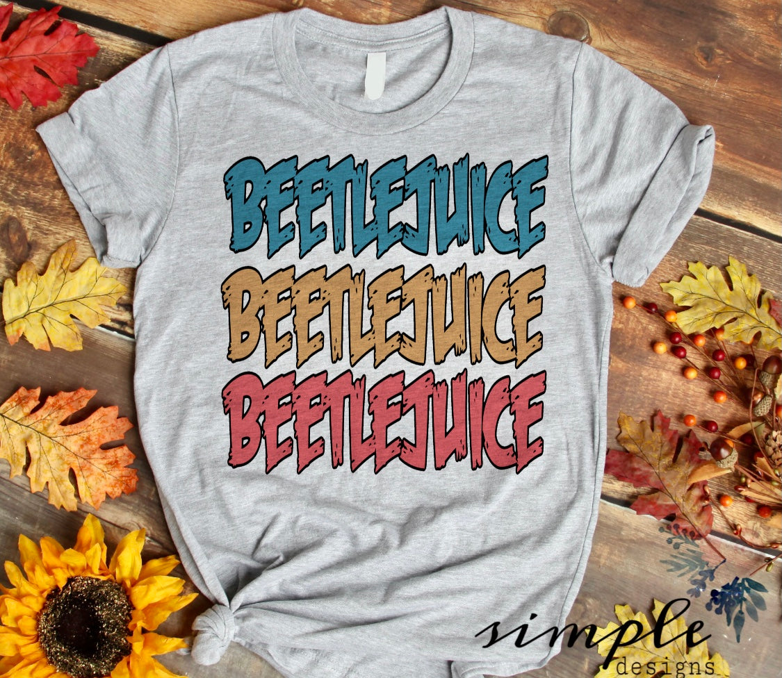 Beetle Juice Lettering Sublimation Heat Transfer Sheets