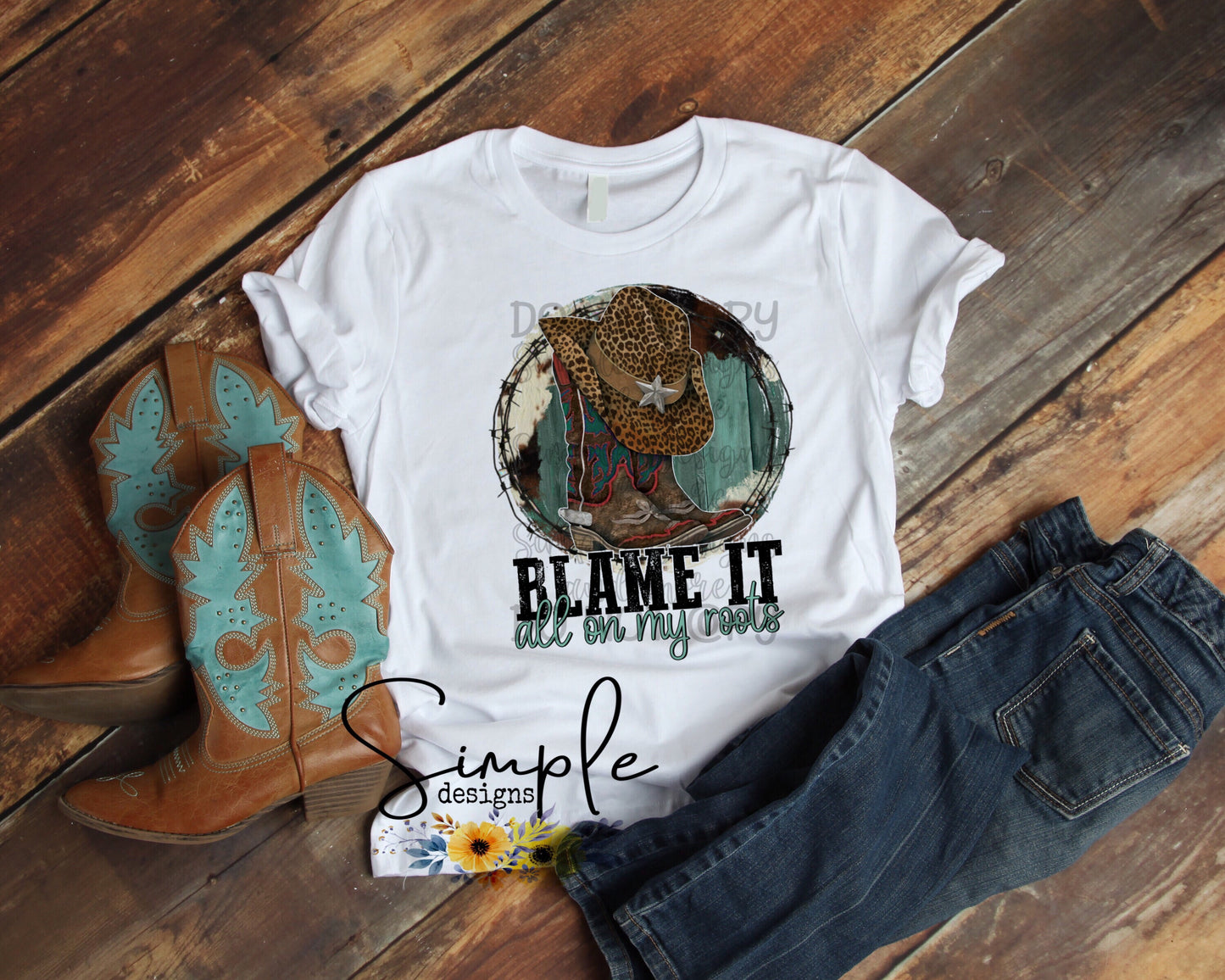 Blame it on my Roots Country Music Sublimation Heat Transfer Sheets