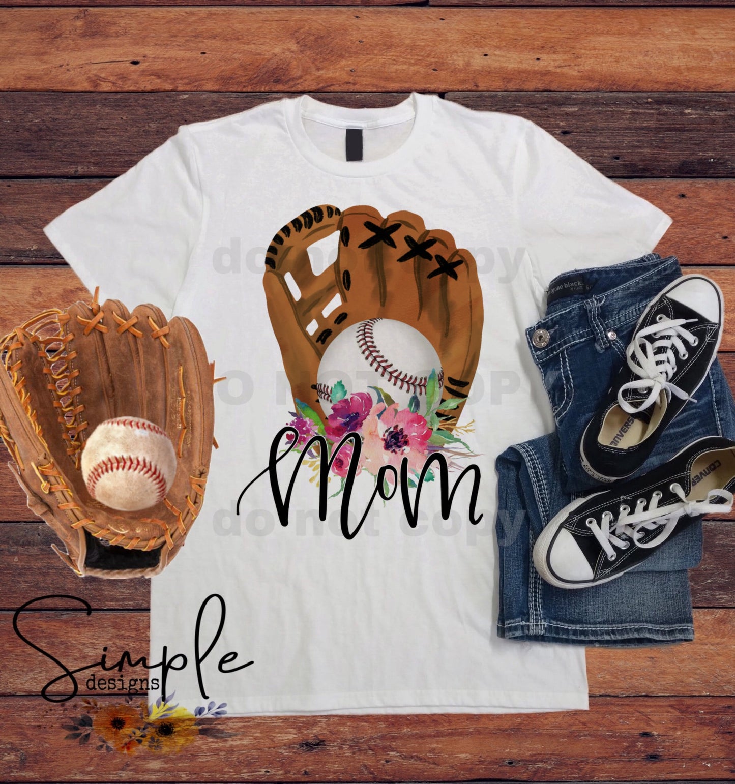 Baseball Mom Sports Sublimation Heat Transfer Sheet