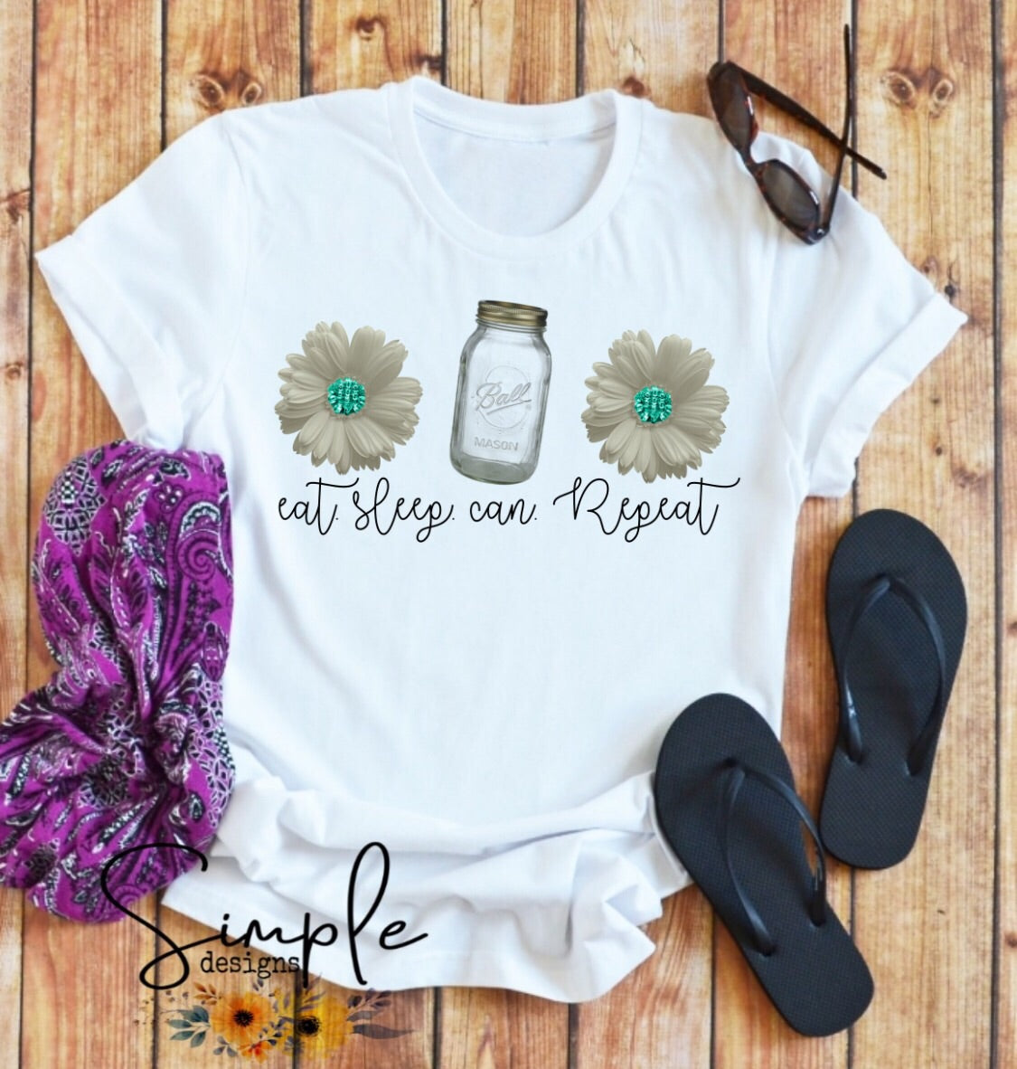 Eat Sleep Can Repeat Sublimation Heat Transfer Sheets