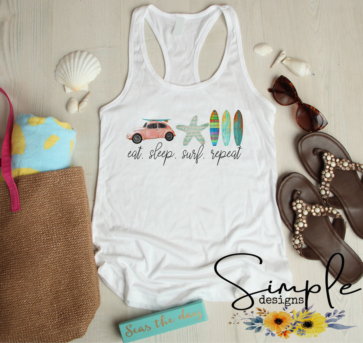 Eat Sleep Surf Repeat Sublimation Heat Transfer Sheets
